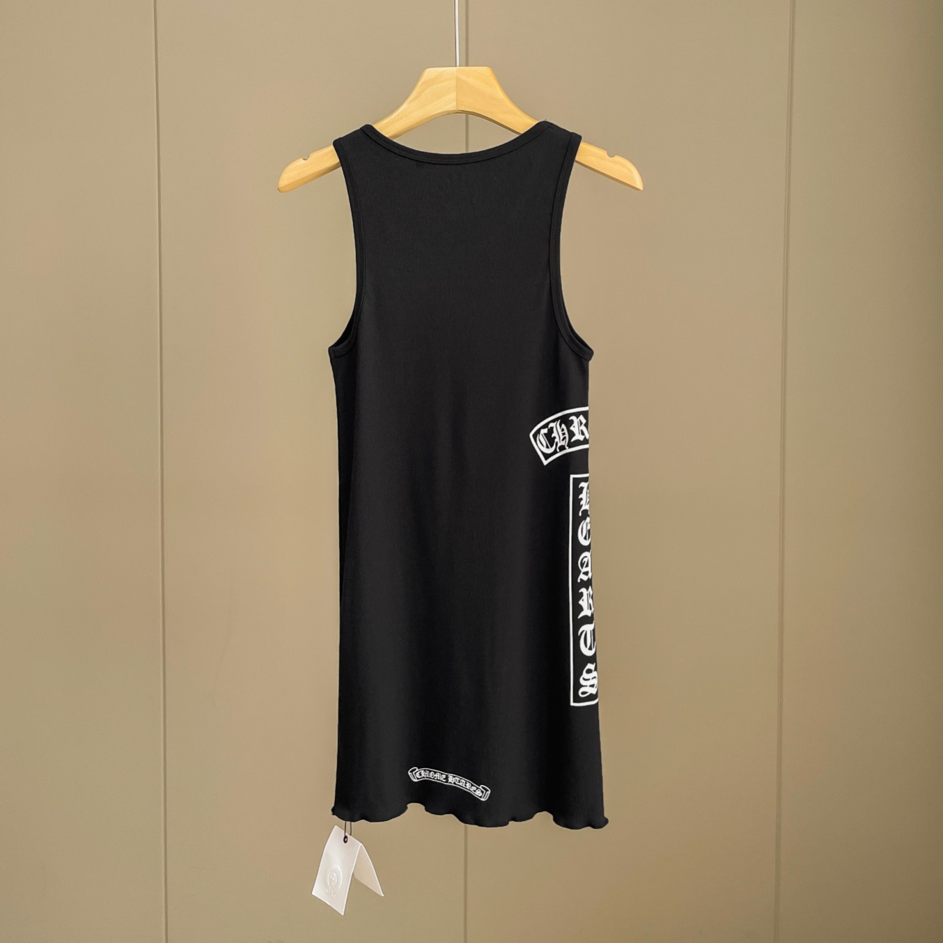 Chrome Hearts Black Vertical Logo Tank Top - EUR FASHION