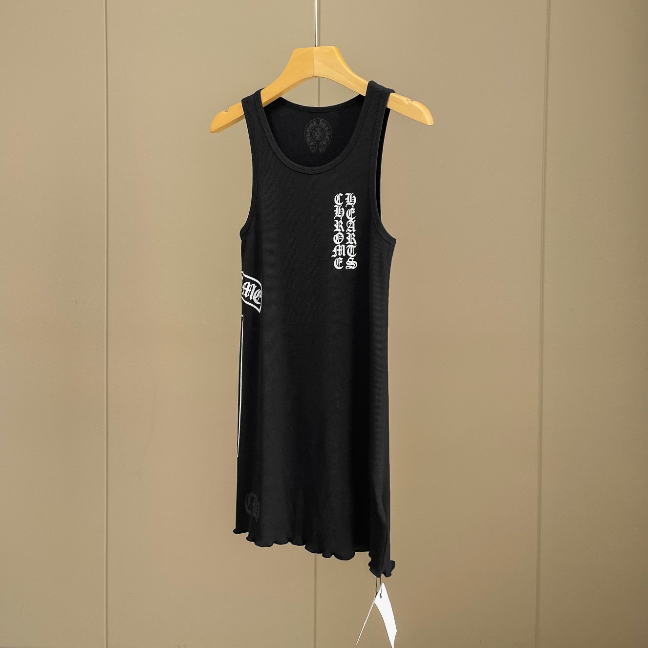 Chrome Hearts Black Vertical Logo Tank Top - EUR FASHION