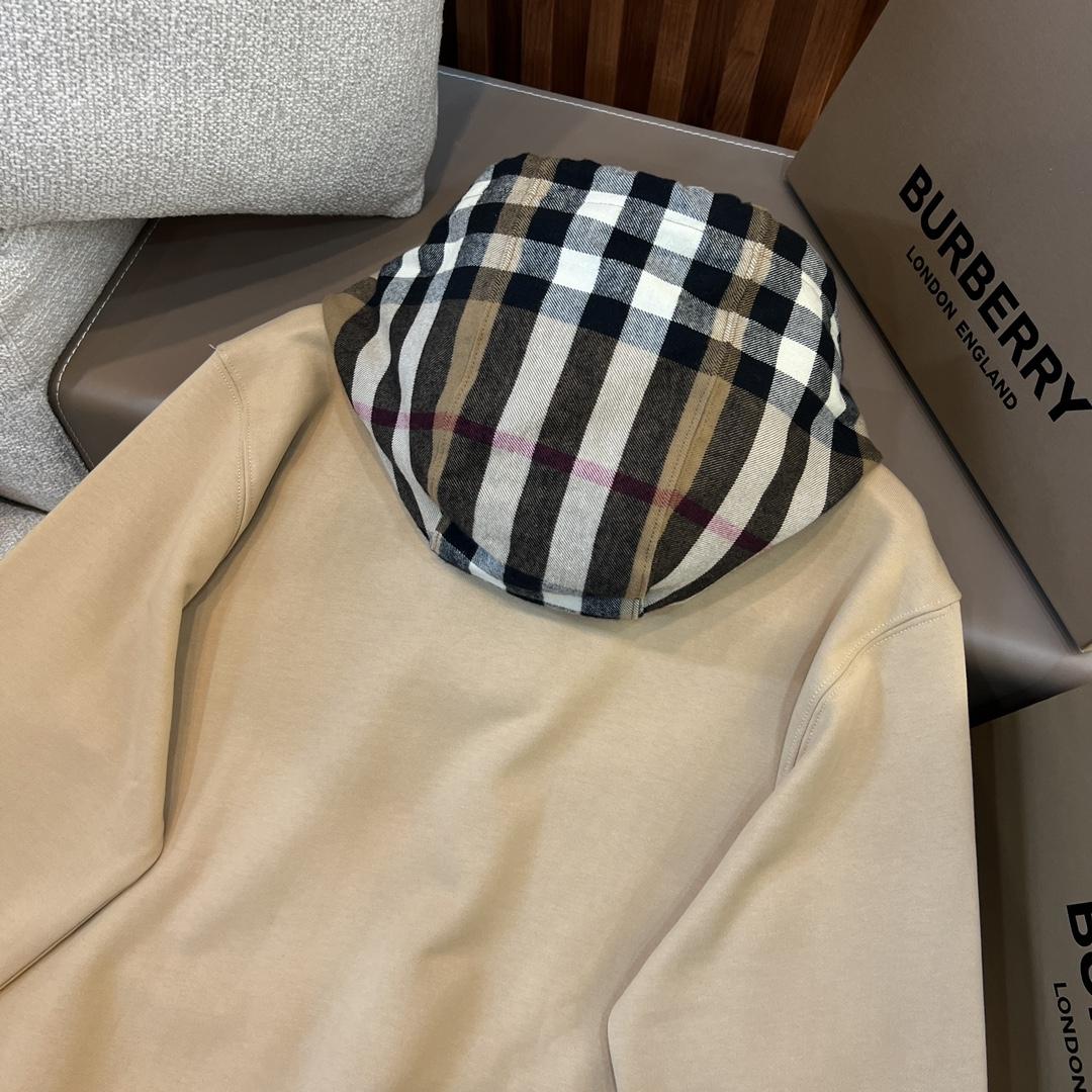 Burberry Check Trim Cotton Blend Hoodie - EUR FASHION