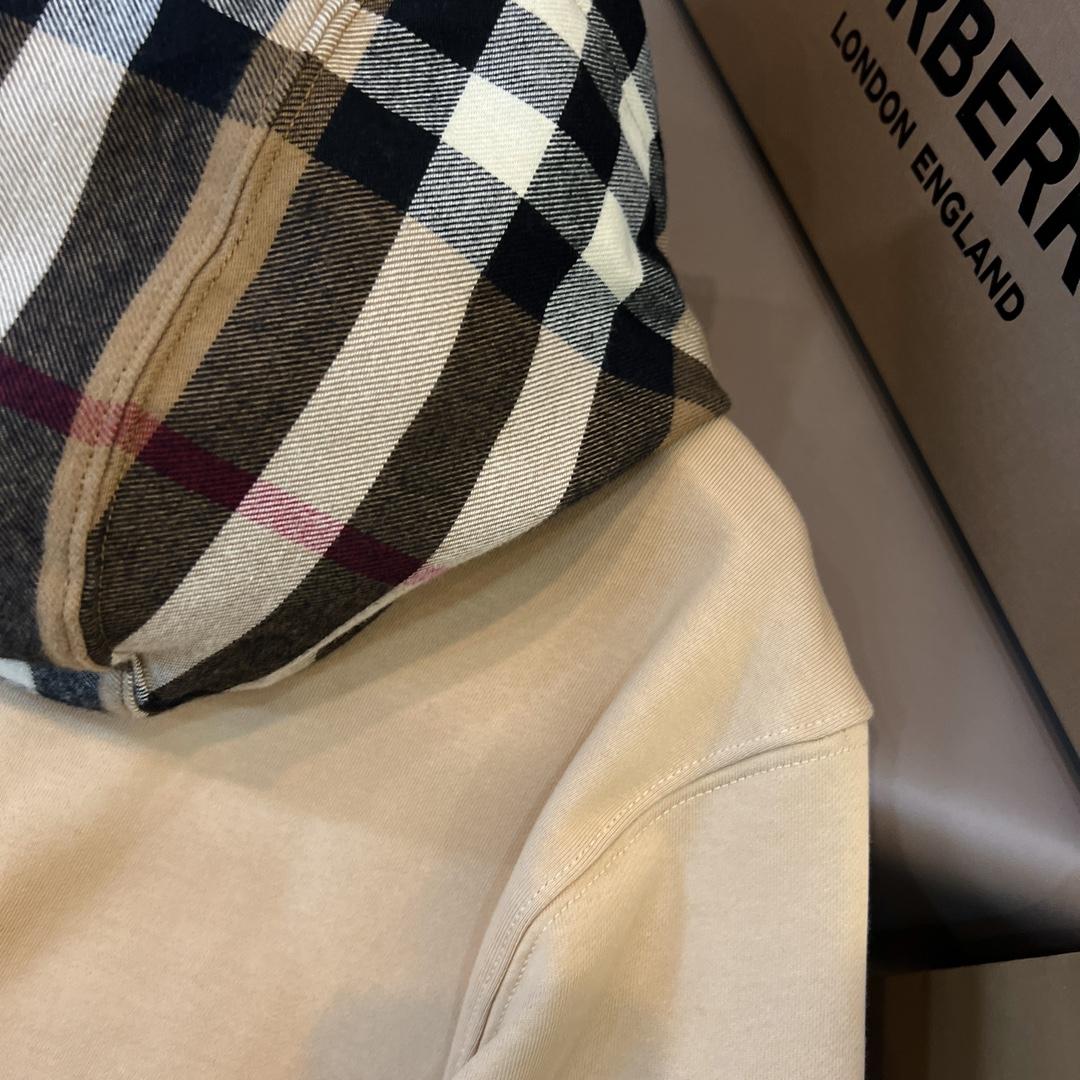 Burberry Check Trim Cotton Blend Hoodie - EUR FASHION