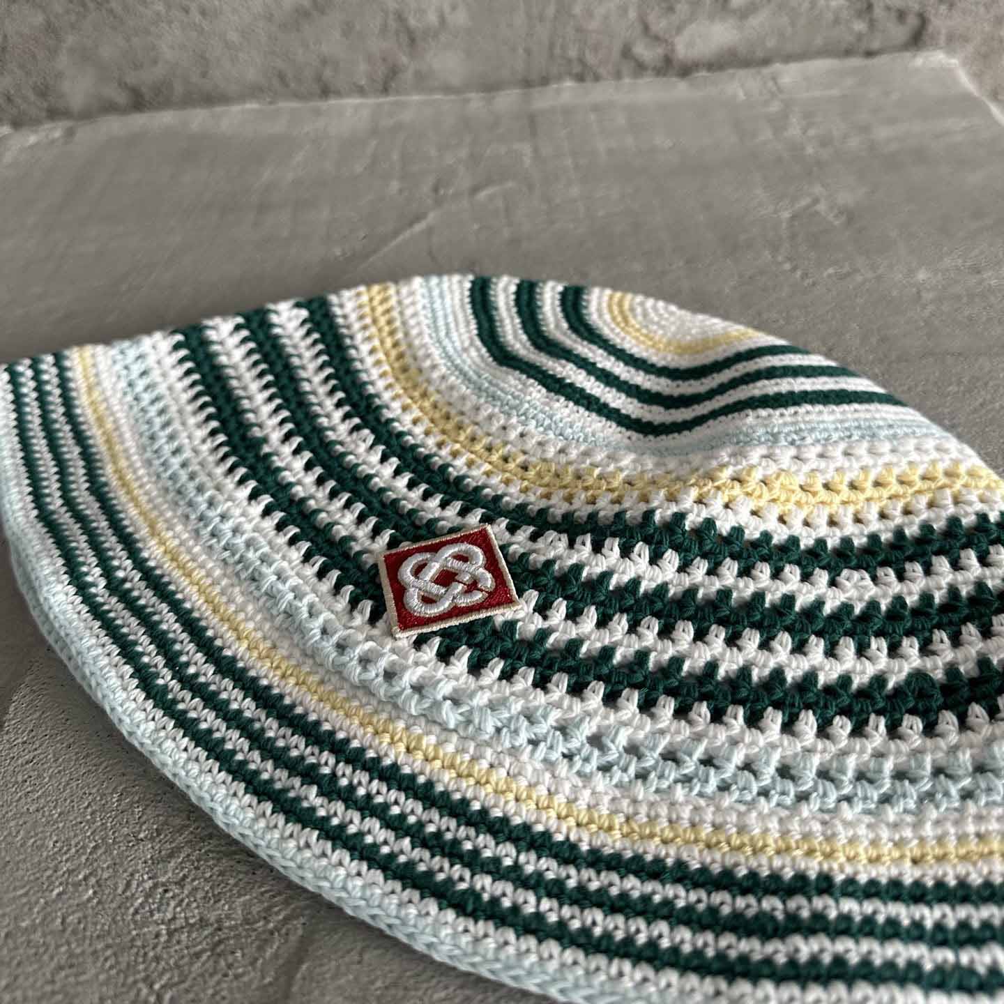Casablanca Monogram-patch Crochet Bucket Hat - EUR FASHION