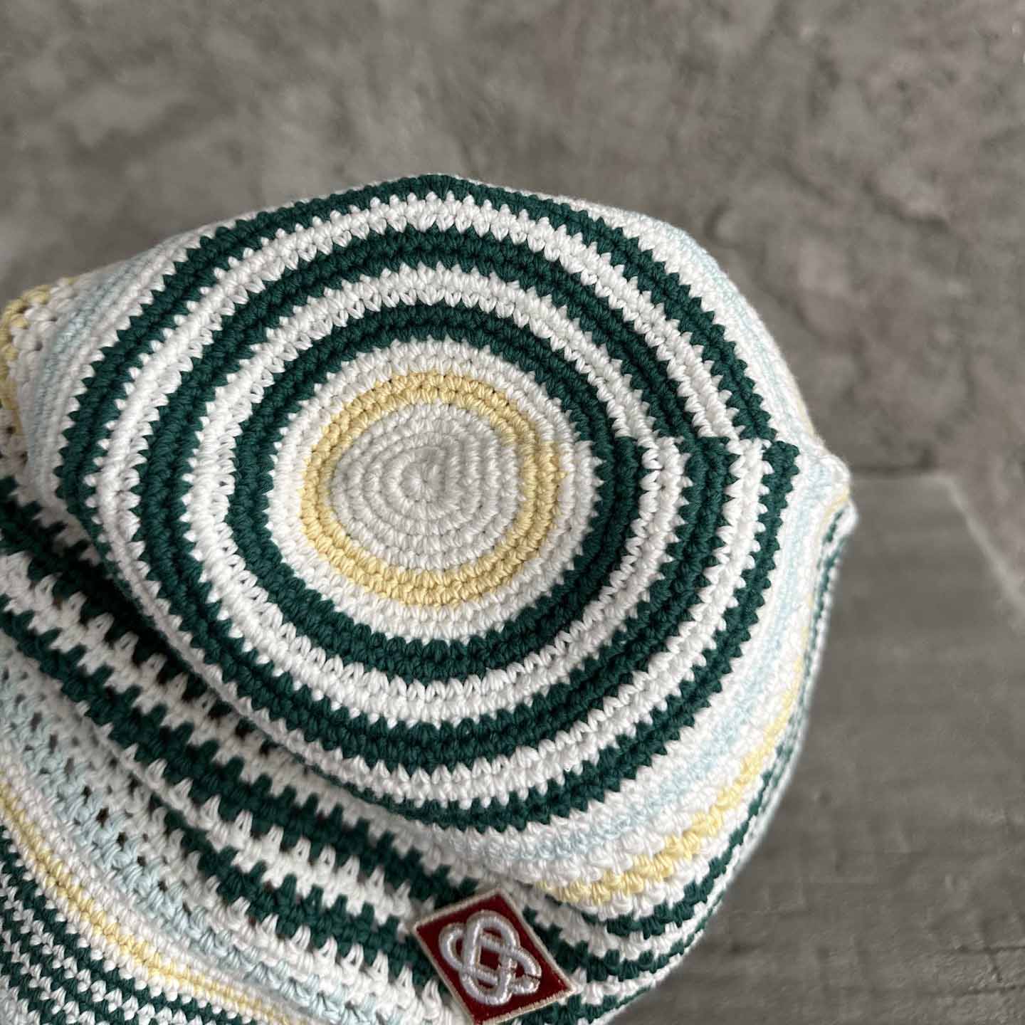 Casablanca Monogram-patch Crochet Bucket Hat - EUR FASHION