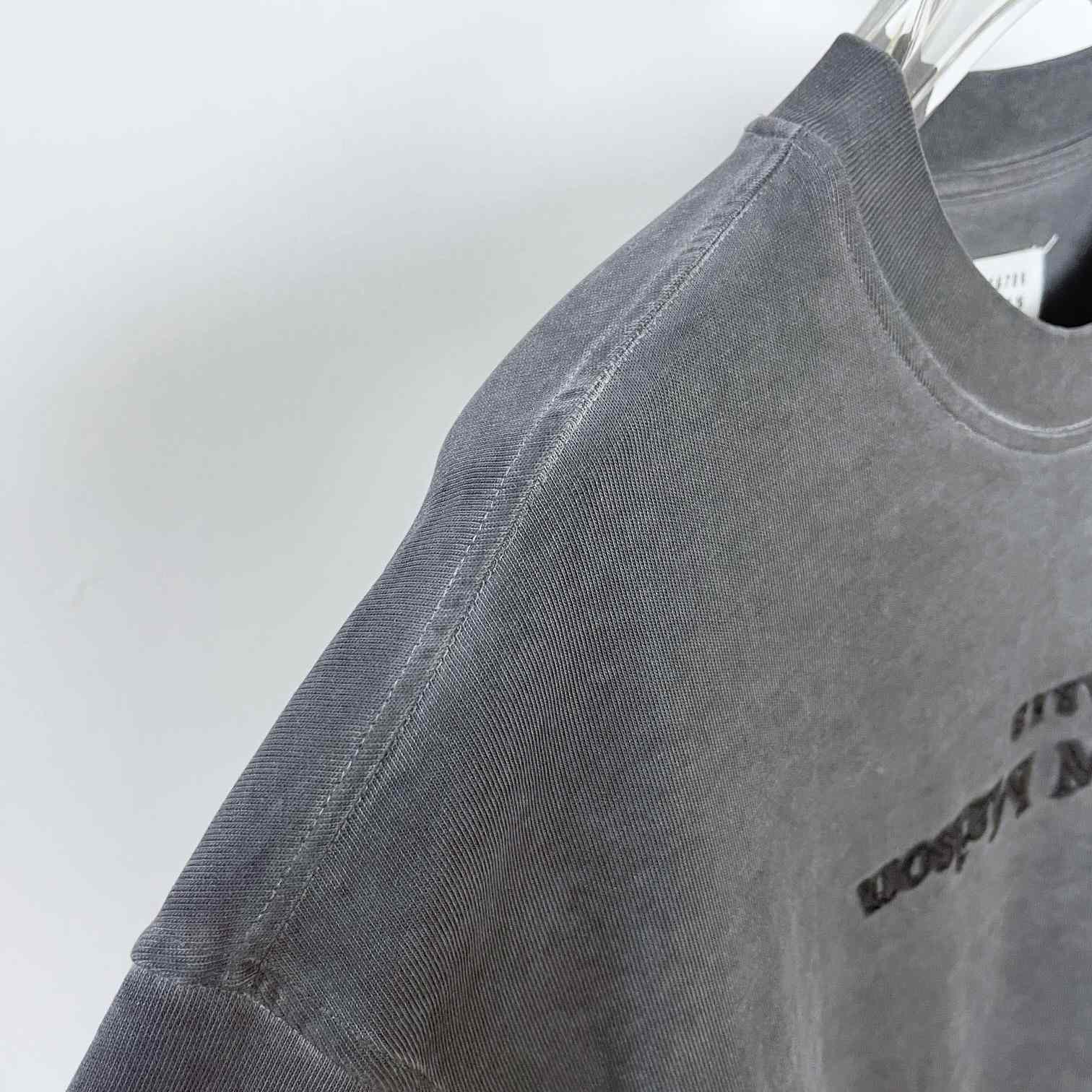 Maison Margiela Faded Logo T-Shirt In Washed Black - EUR FASHION