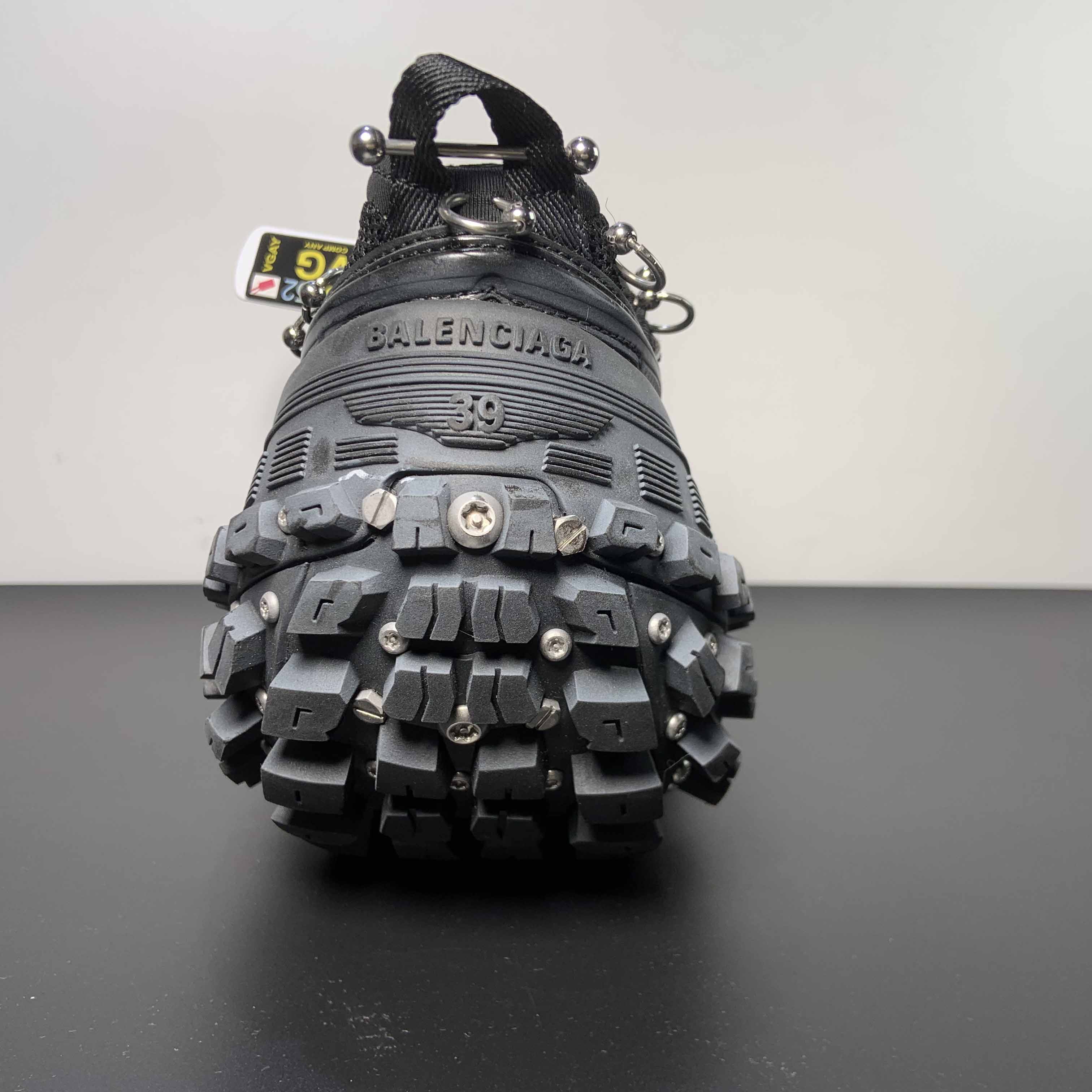 Balenciaga Bouncer Screw Sneaker With Piercings In Black - EUR FASHION