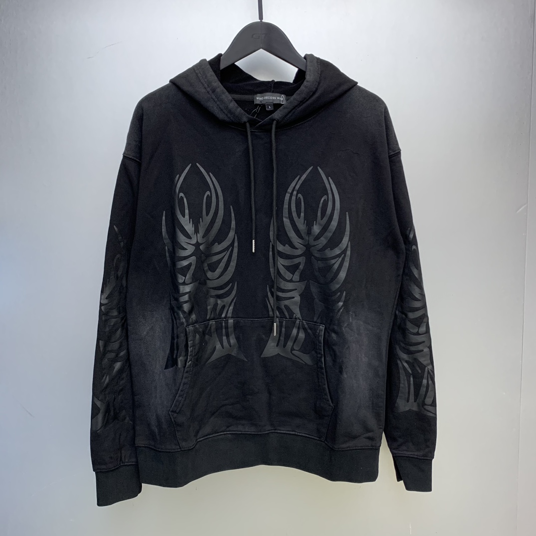 Who Decides War Black Winged Hoodie - EUR FASHION