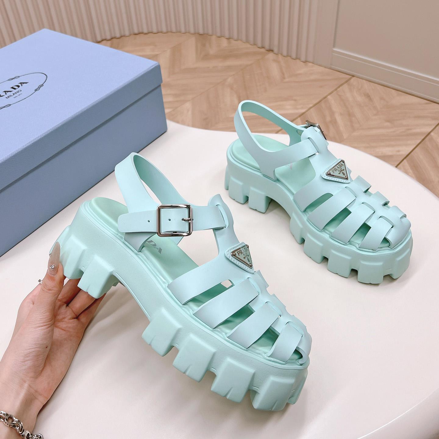 Prada Rubber Monolith Sandals - EUR FASHION