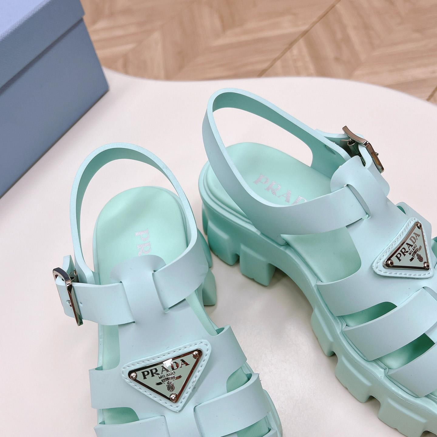 Prada Rubber Monolith Sandals - EUR FASHION