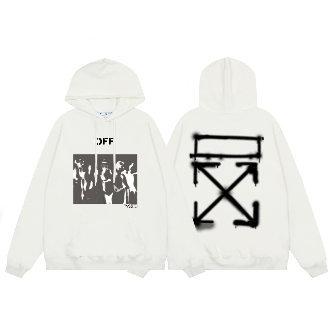 Off-White Spray Painting Over Hoodie - EUR FASHION