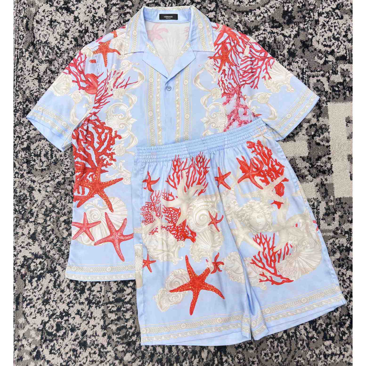 Versace Barocco Sea Silk Shirt & Shorts  - EUR FASHION