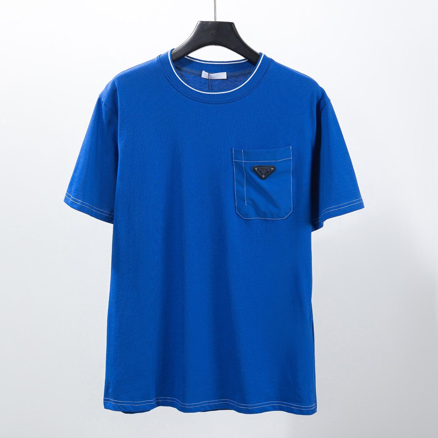 Prada Cotton T-shirt With Nylon Pocket - EUR FASHION