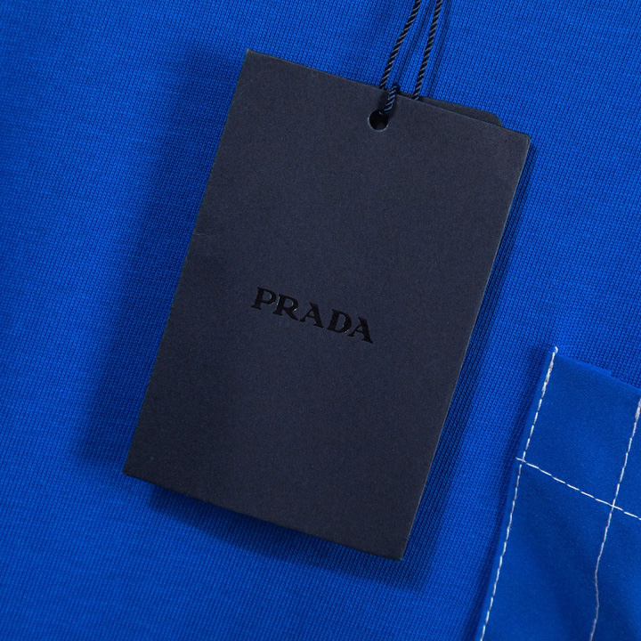 Prada Cotton T-shirt With Nylon Pocket - EUR FASHION