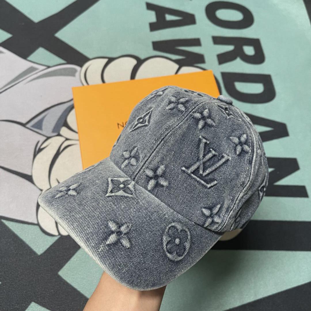 Louis Vuitton Monogram Washed Denim Cap - EUR FASHION