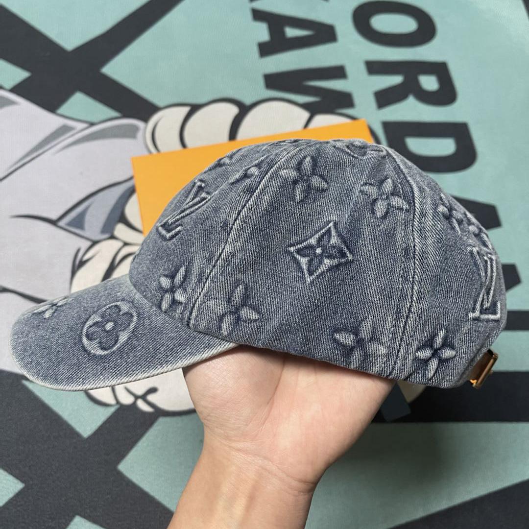 Louis Vuitton Monogram Washed Denim Cap - EUR FASHION