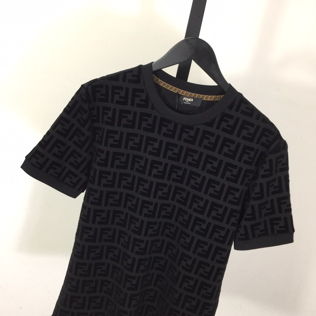 Fendi T-shirt In Black Piqué - EUR FASHION