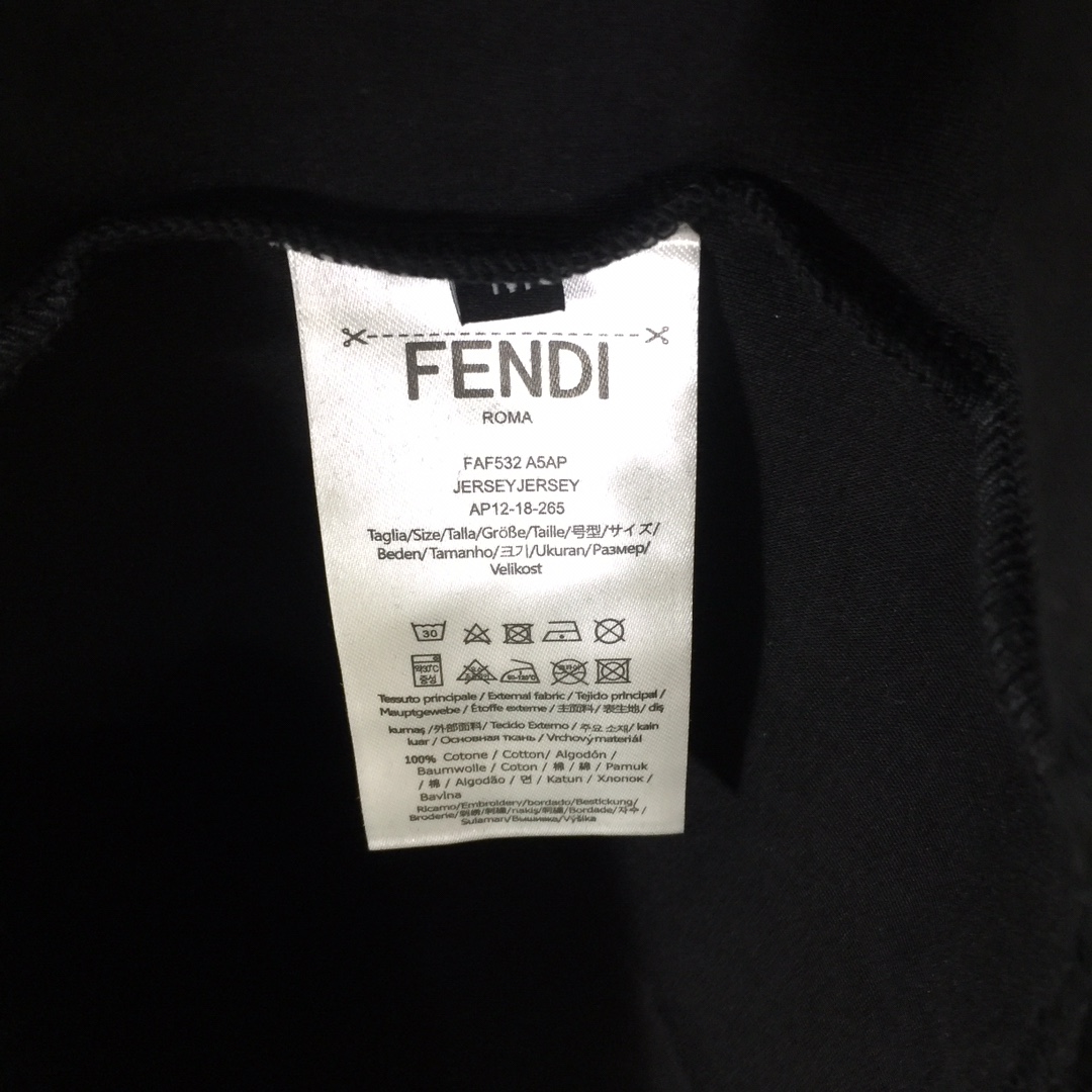 Fendi T-shirt In Black Piqué - EUR FASHION