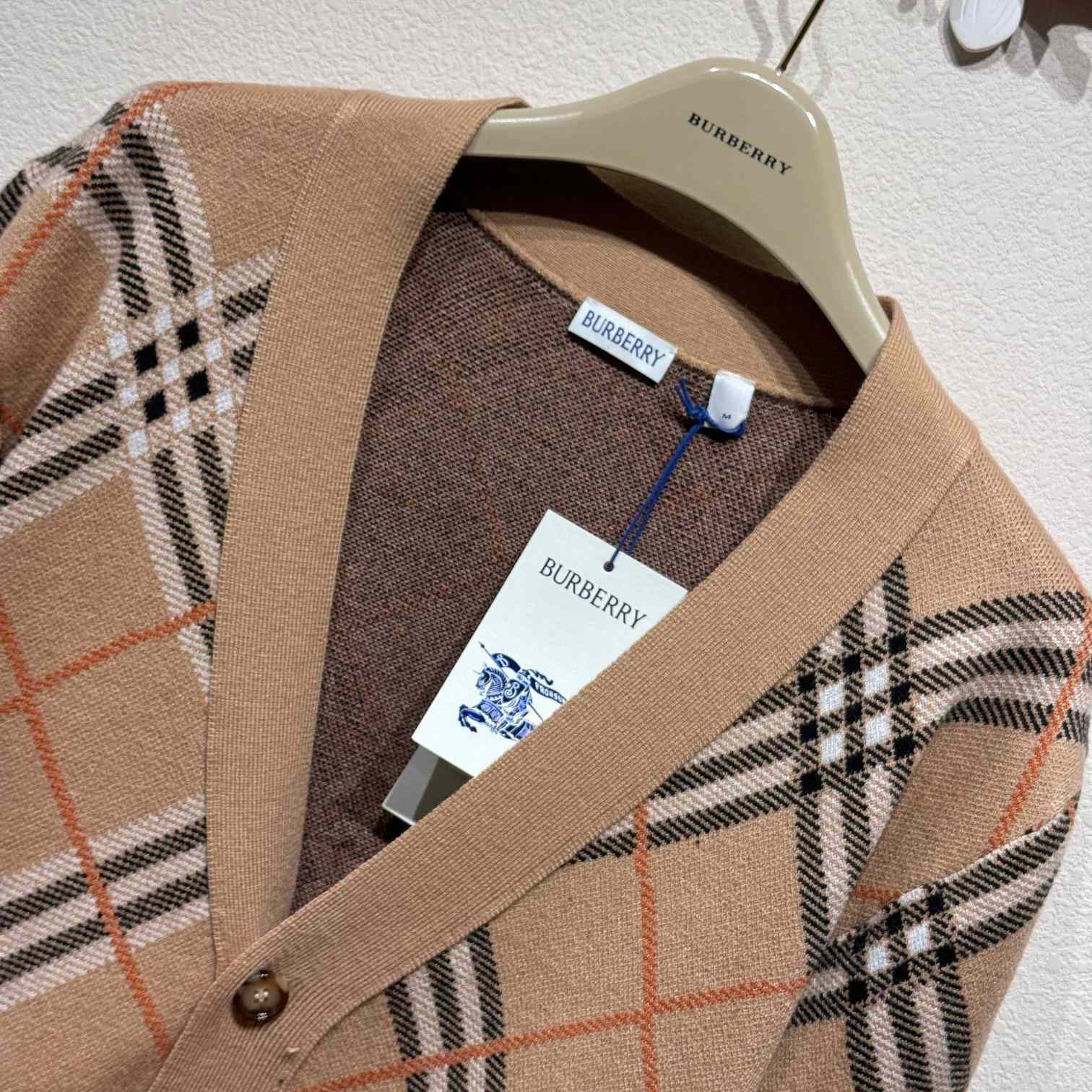 Burberry Check Wool Mohair Blend Cardigan   - EUR FASHION