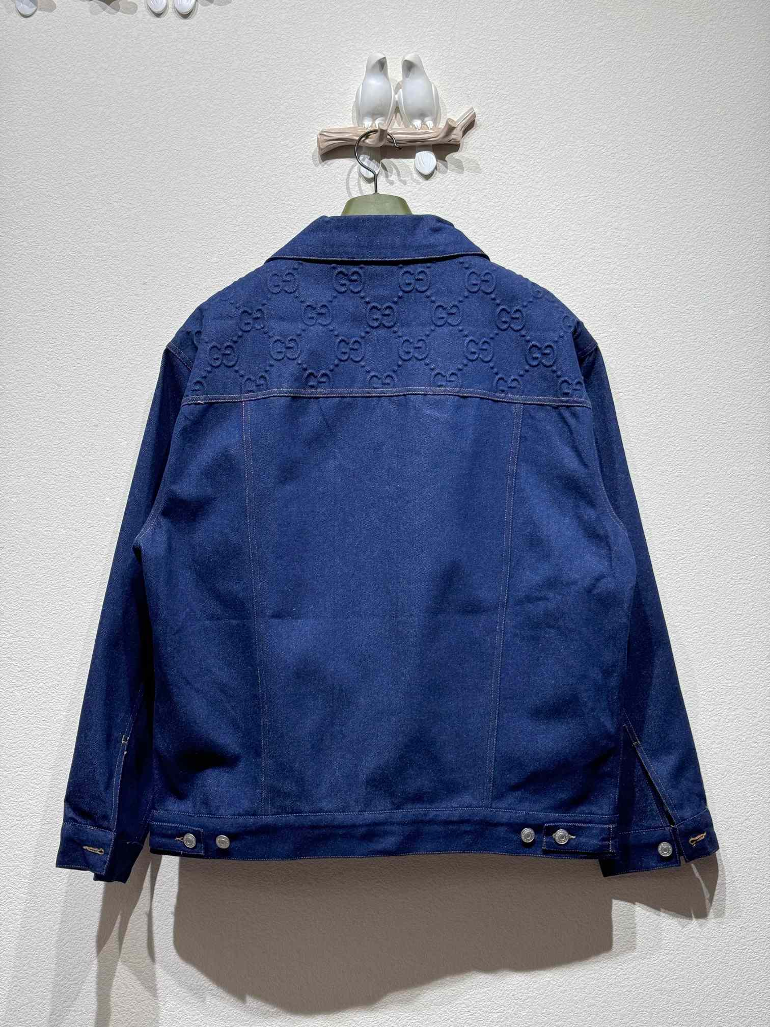 Gucci Denim Jacket With GG Embossed Detail  - EUR FASHION