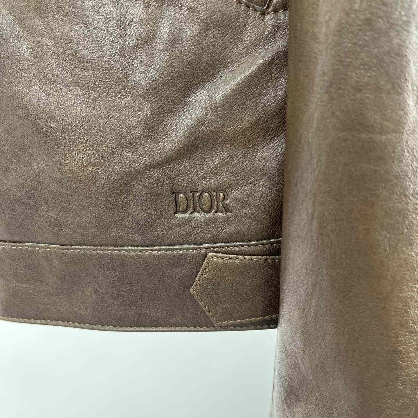 Dior Zipped Jacket Brown Napa Calfskin - EUR FASHION