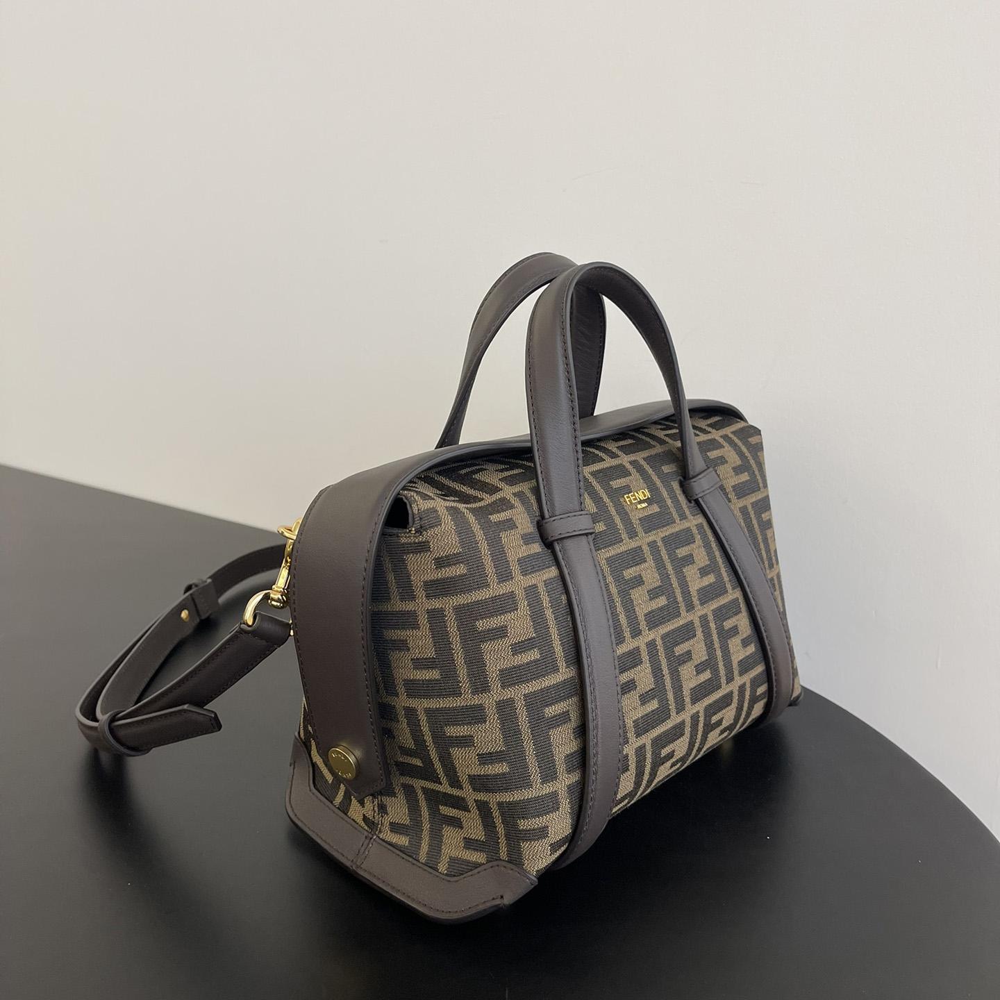 Fendi Boston 365 Brown FF jacquard fabric bag - EUR FASHION