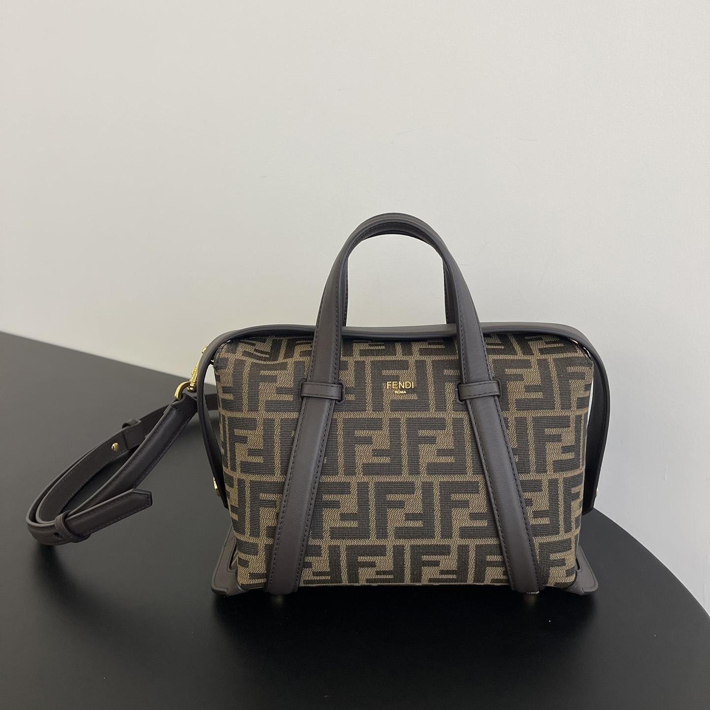 Fendi Boston 365 Brown FF jacquard fabric bag - EUR FASHION