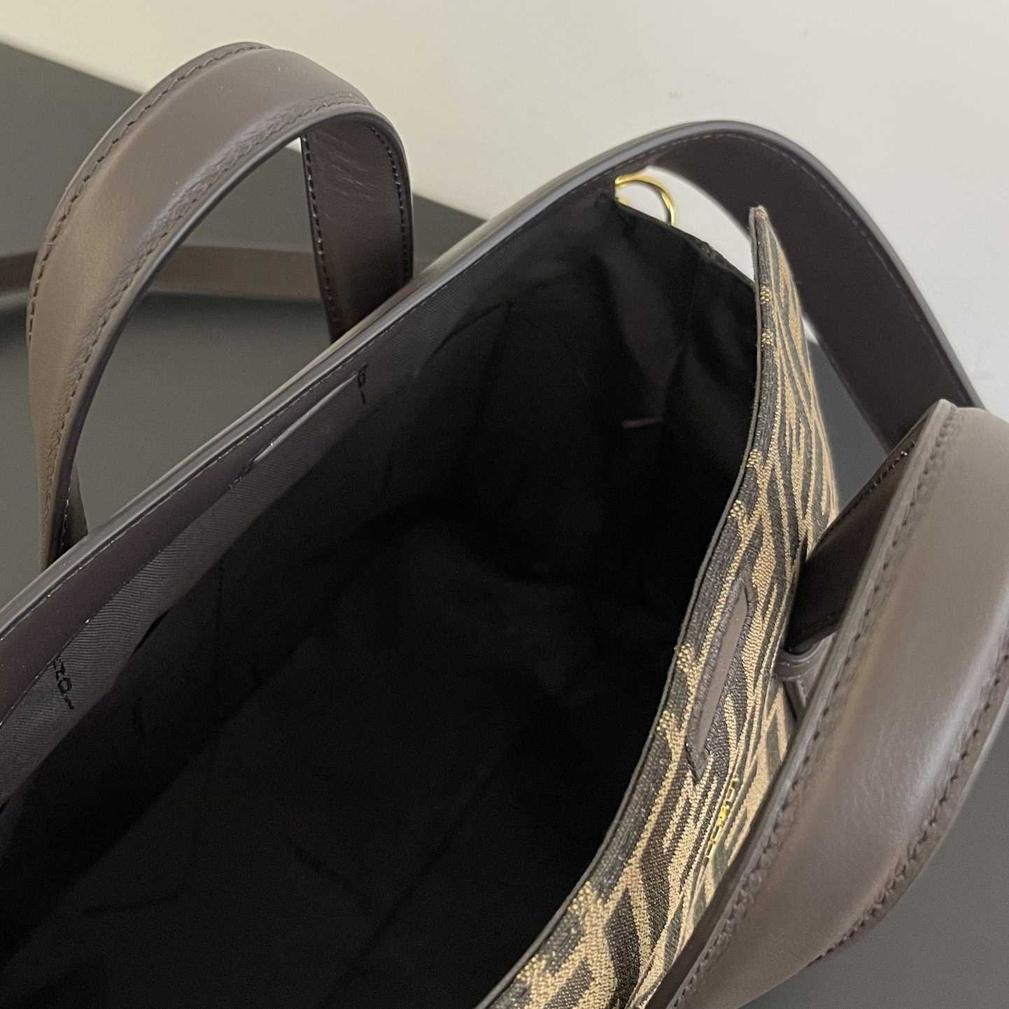 Fendi Boston 365 Brown FF jacquard fabric bag - EUR FASHION
