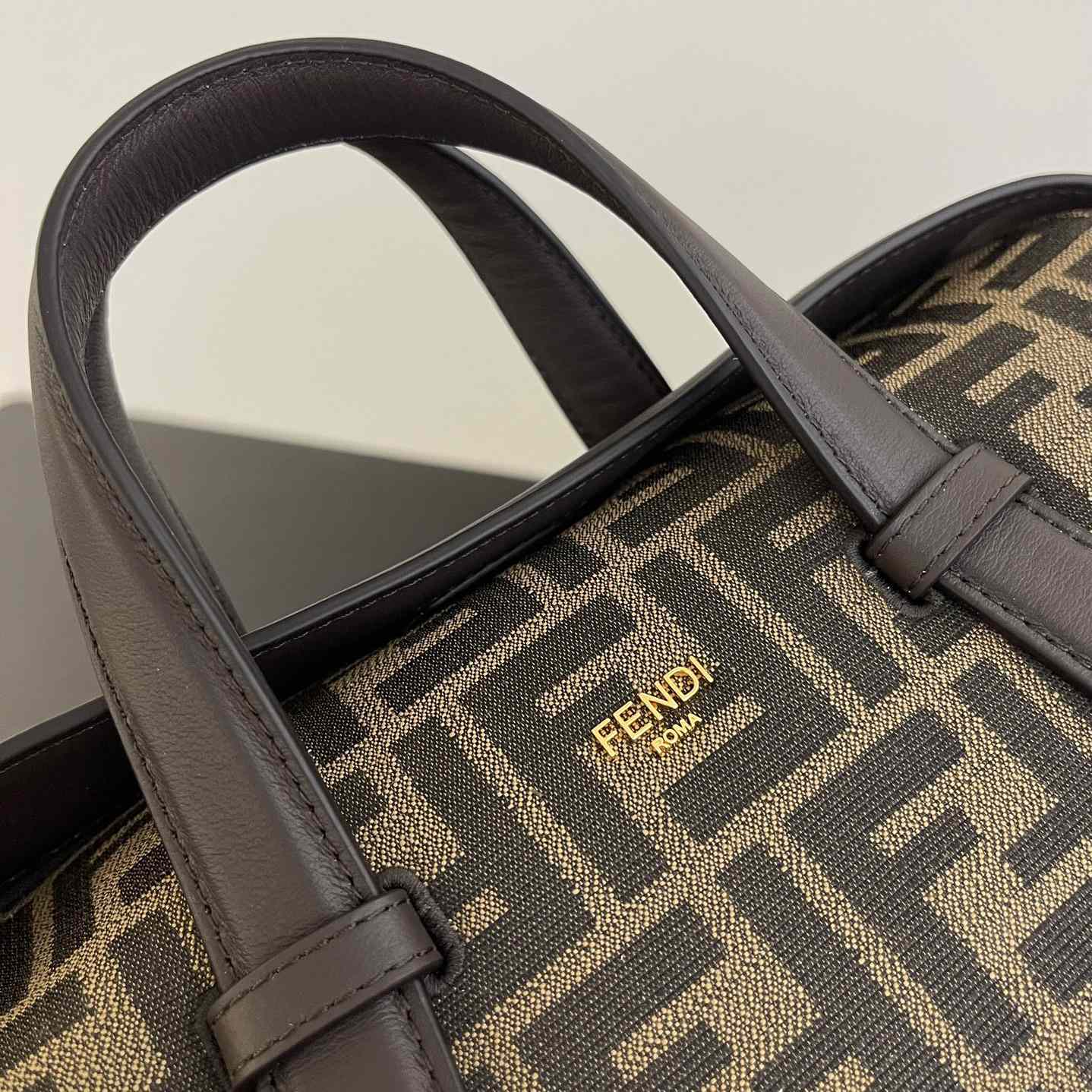 Fendi Boston 365 Brown FF jacquard fabric bag - EUR FASHION