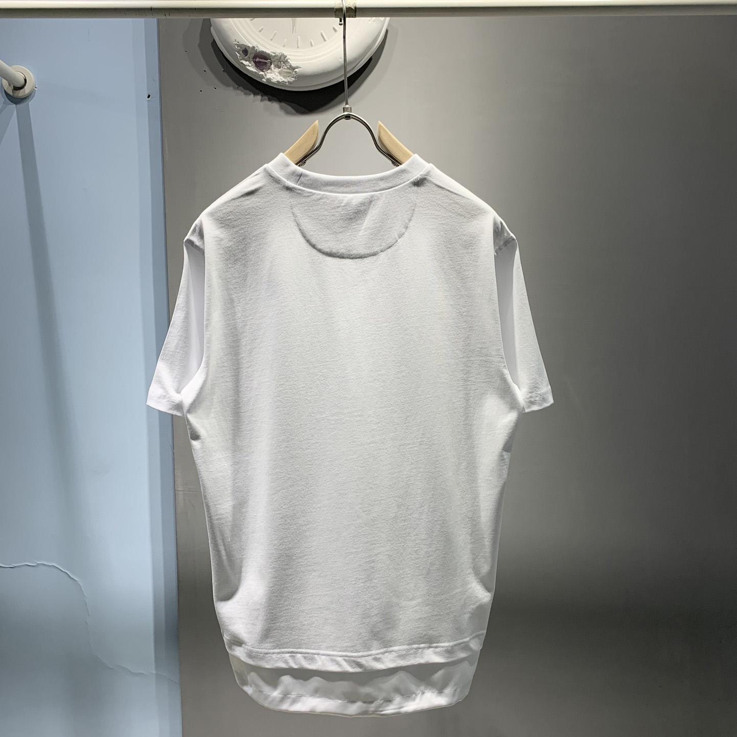 Prada Cotton T-Shirt With Re-Nylon Details - EUR FASHION