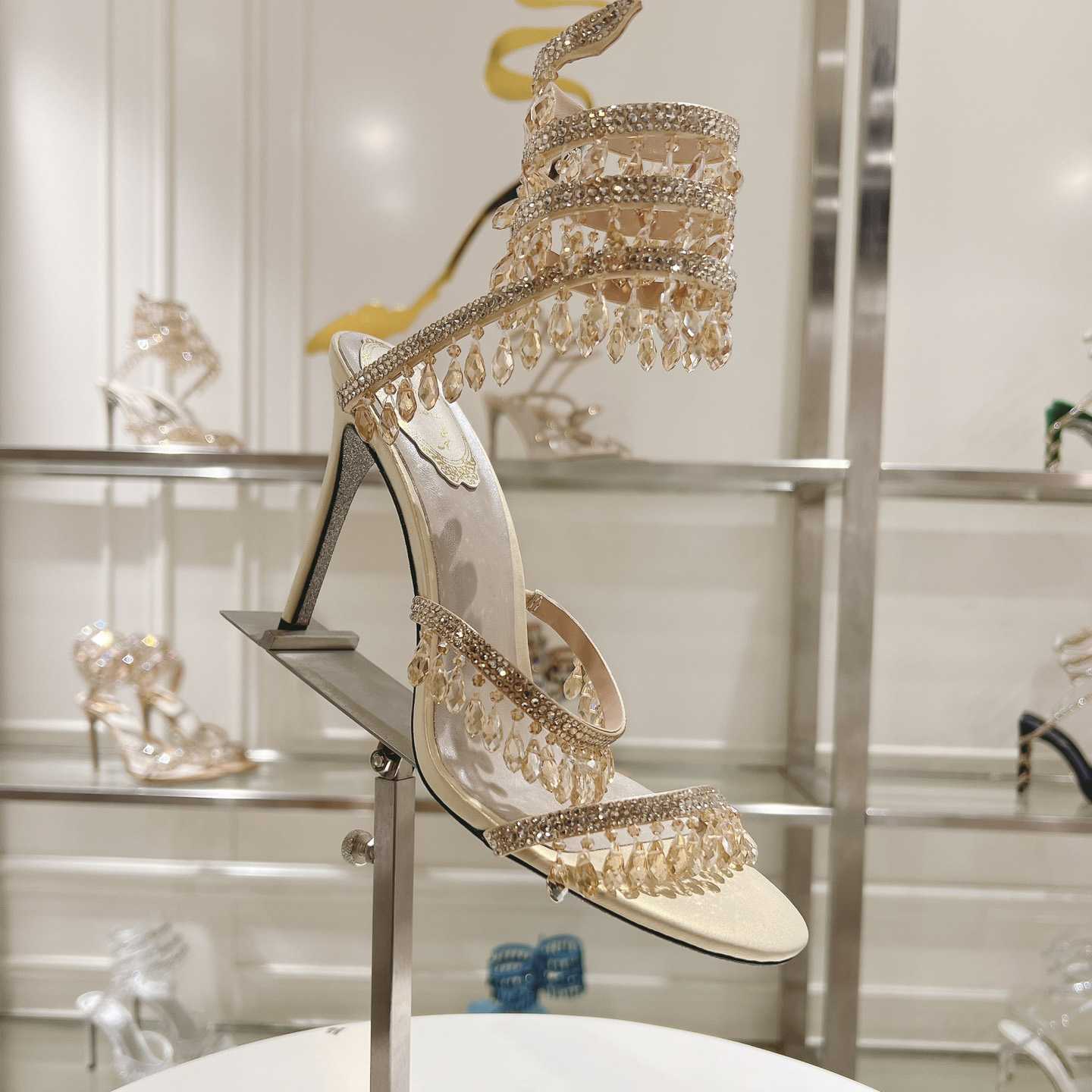 Rene Caovilla Natural Chandelier Sandals - EUR FASHION