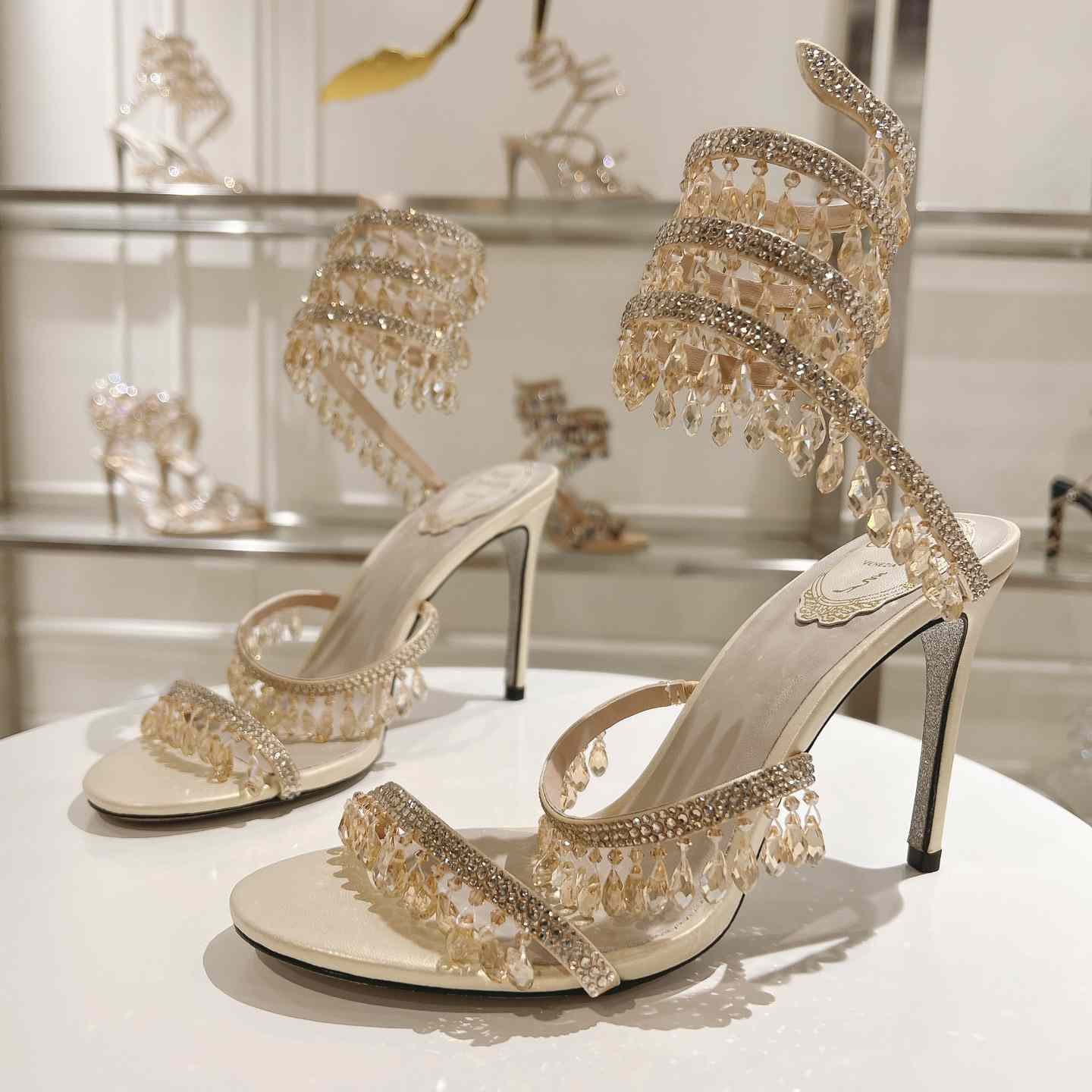 Rene Caovilla Natural Chandelier Sandals - EUR FASHION