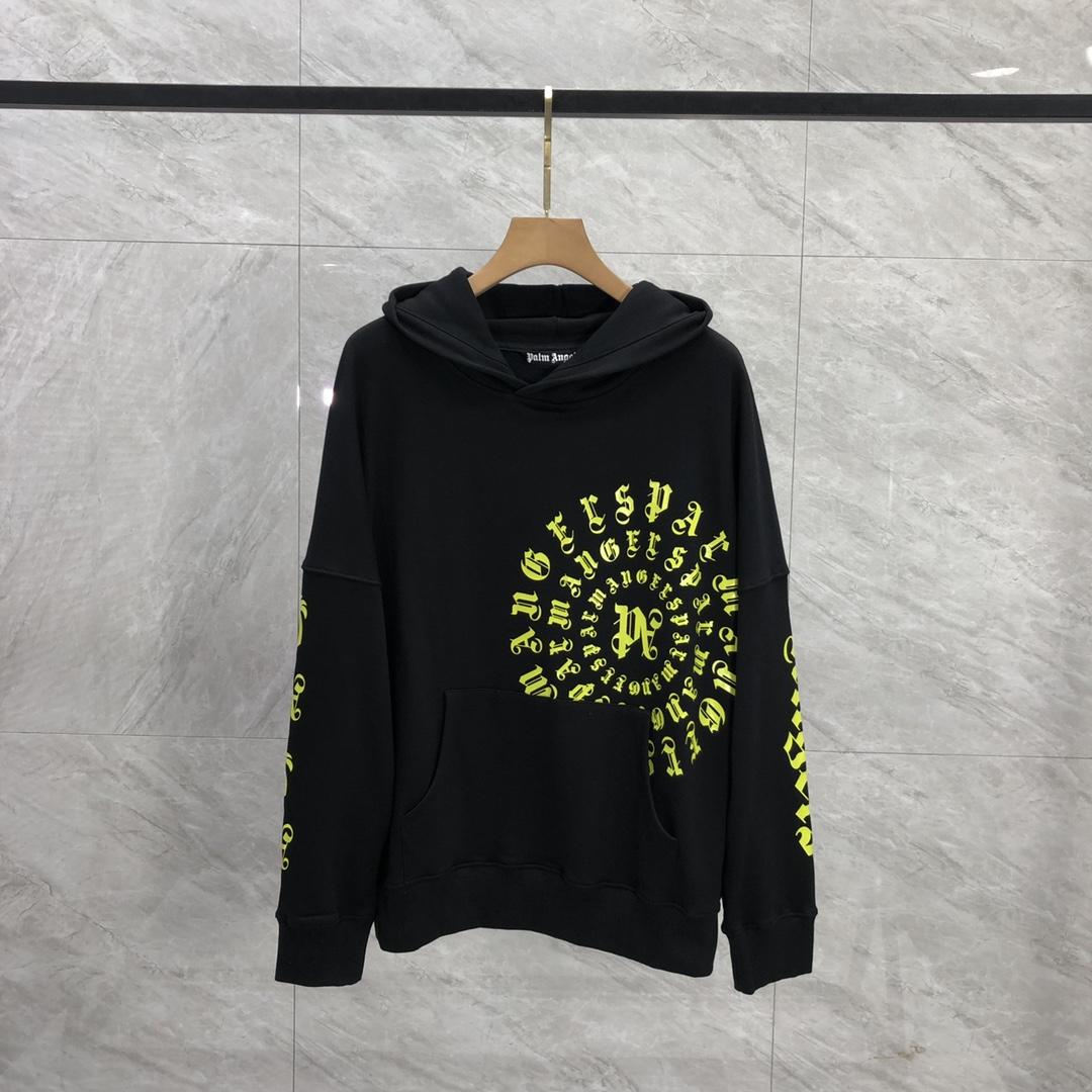 Palm Angels Black Vertigo Hoodie - EUR FASHION