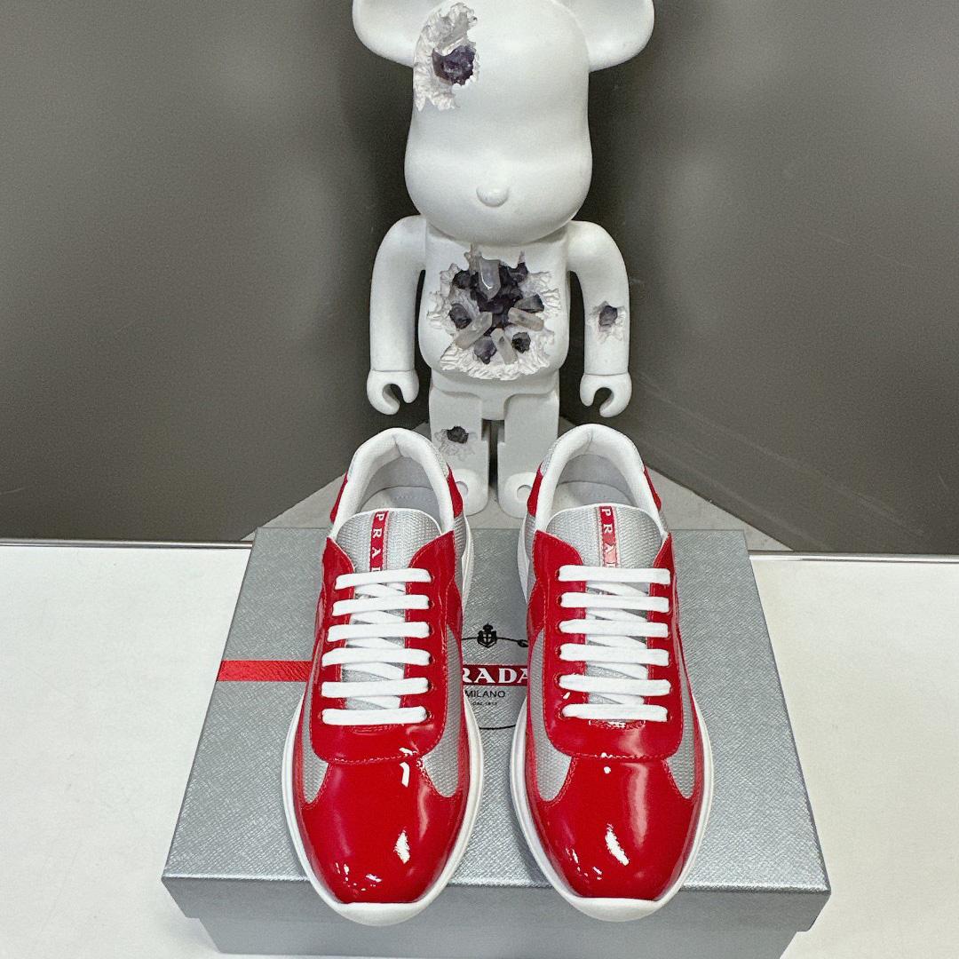 Prada Patent Leather And Technical Fabric Prada America's Cup Sneakers - EUR FASHION