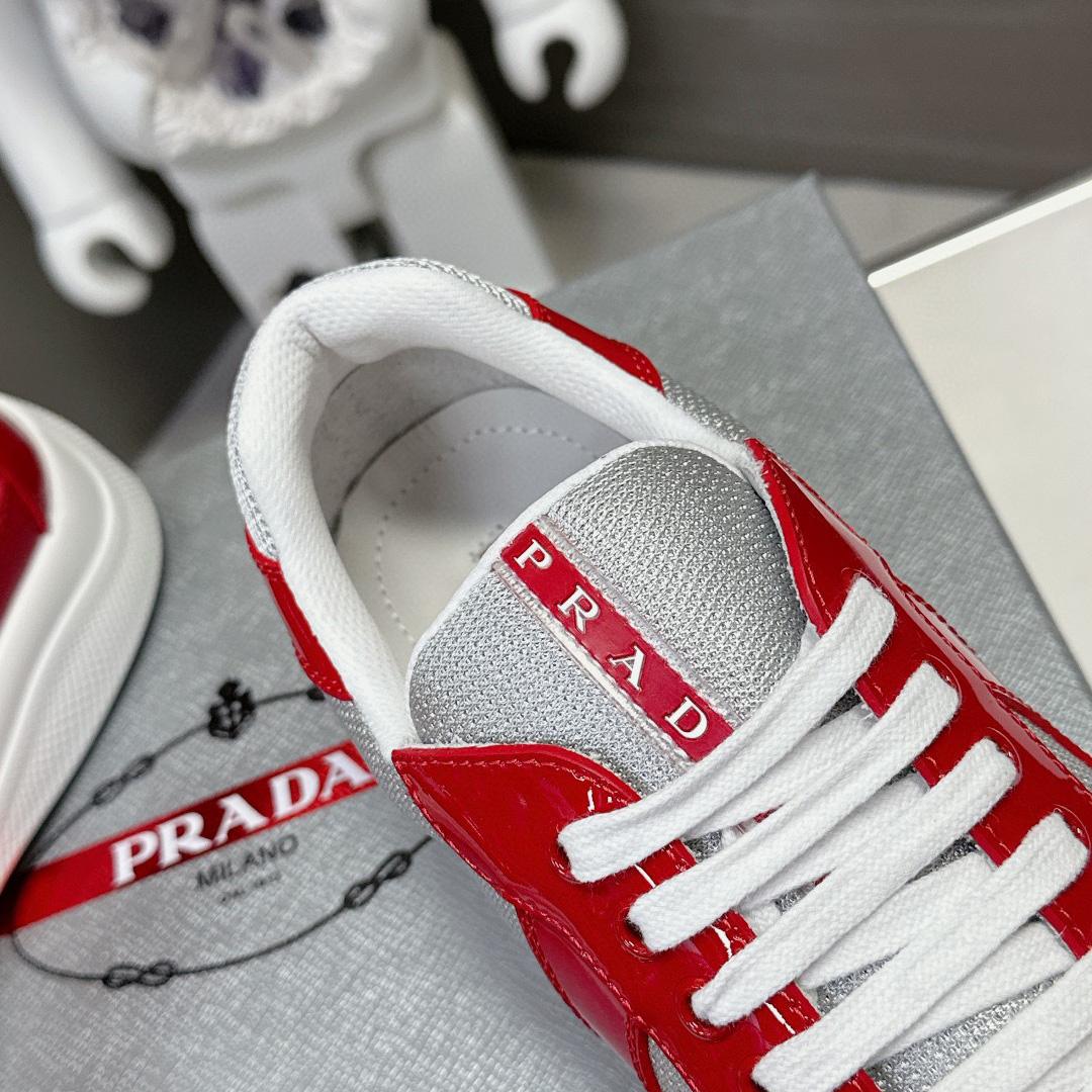 Prada Patent Leather And Technical Fabric Prada America's Cup Sneakers - EUR FASHION