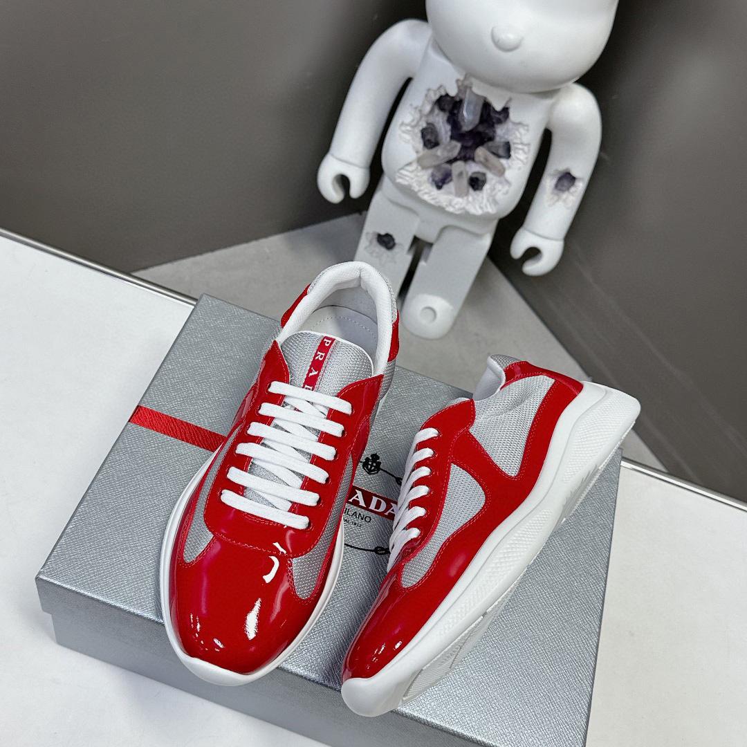 Prada Patent Leather And Technical Fabric Prada America's Cup Sneakers - EUR FASHION