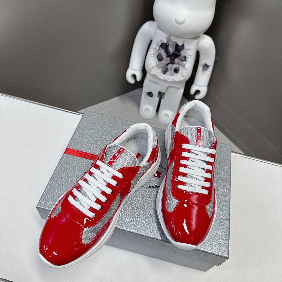 Prada Patent Leather And Technical Fabric Prada America's Cup Sneakers - EUR FASHION