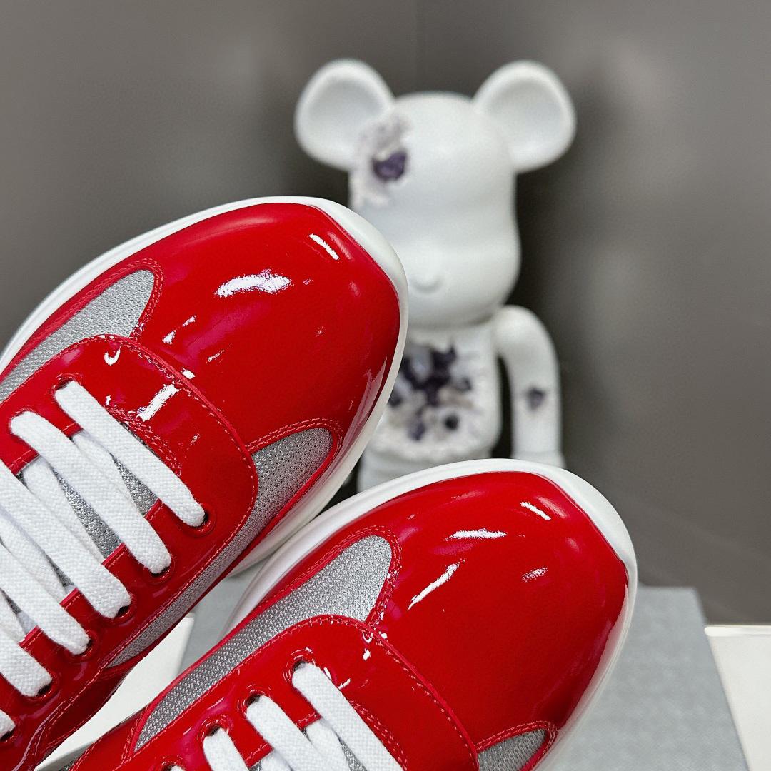 Prada Patent Leather And Technical Fabric Prada America's Cup Sneakers - EUR FASHION