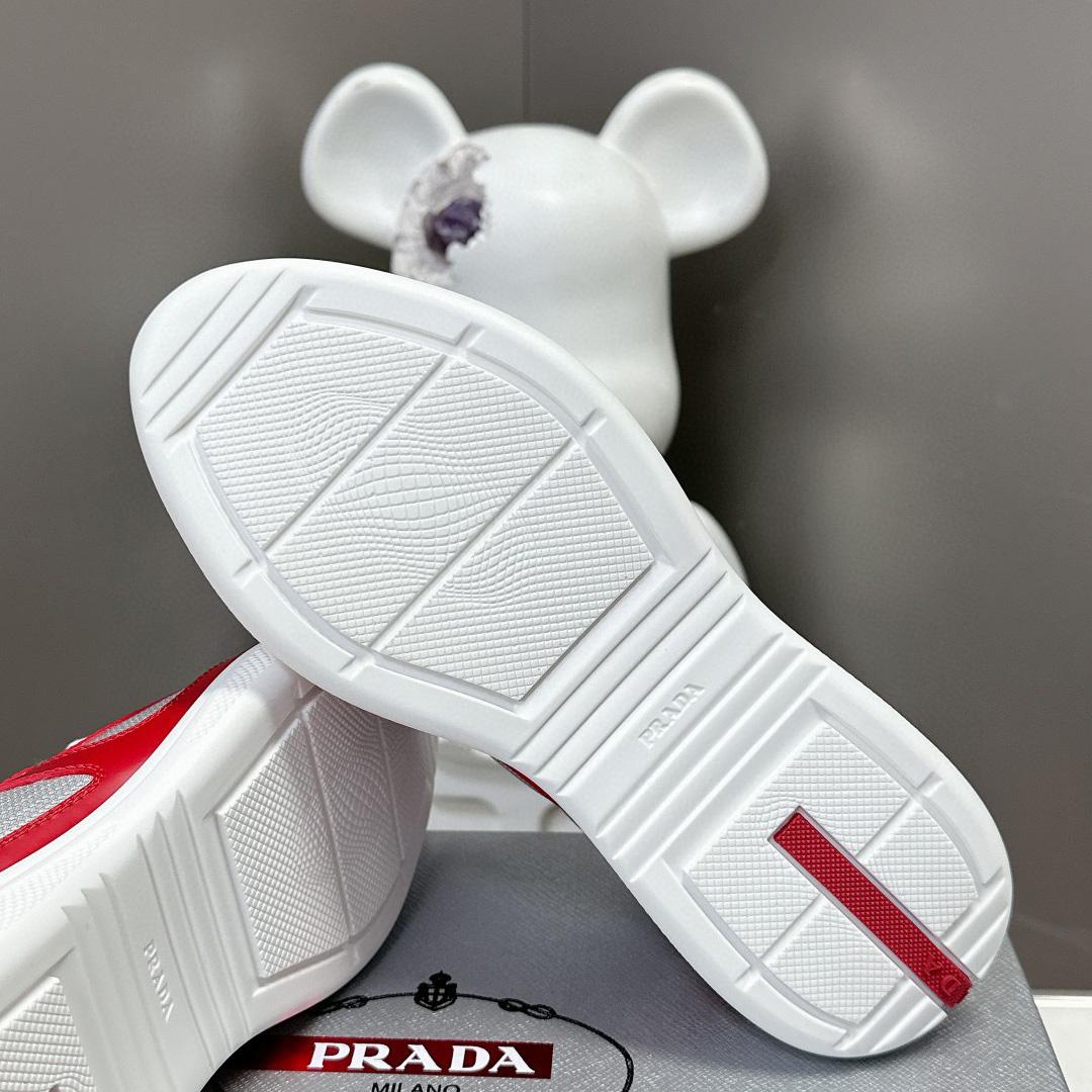 Prada Patent Leather And Technical Fabric Prada America's Cup Sneakers - EUR FASHION