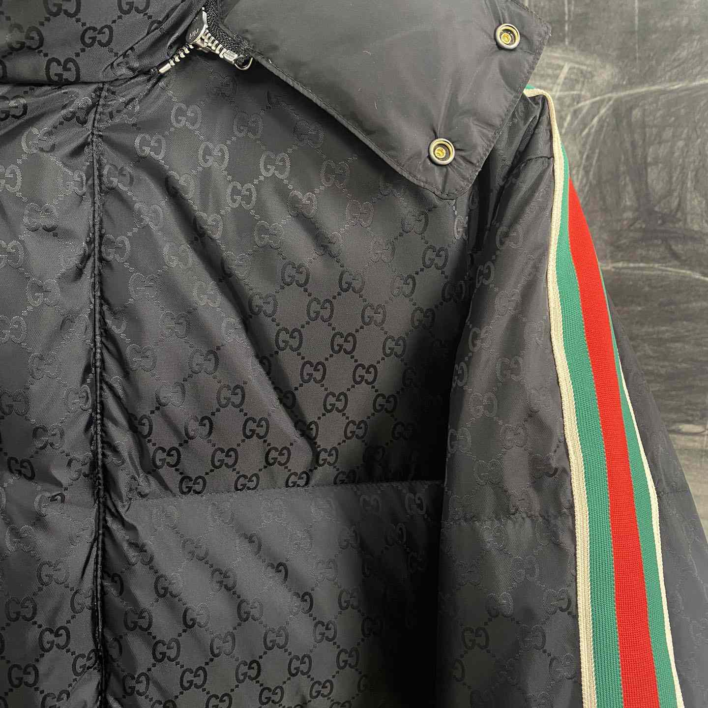 Gucci GG Nylon Jacquard Jacket With Web - EUR FASHION