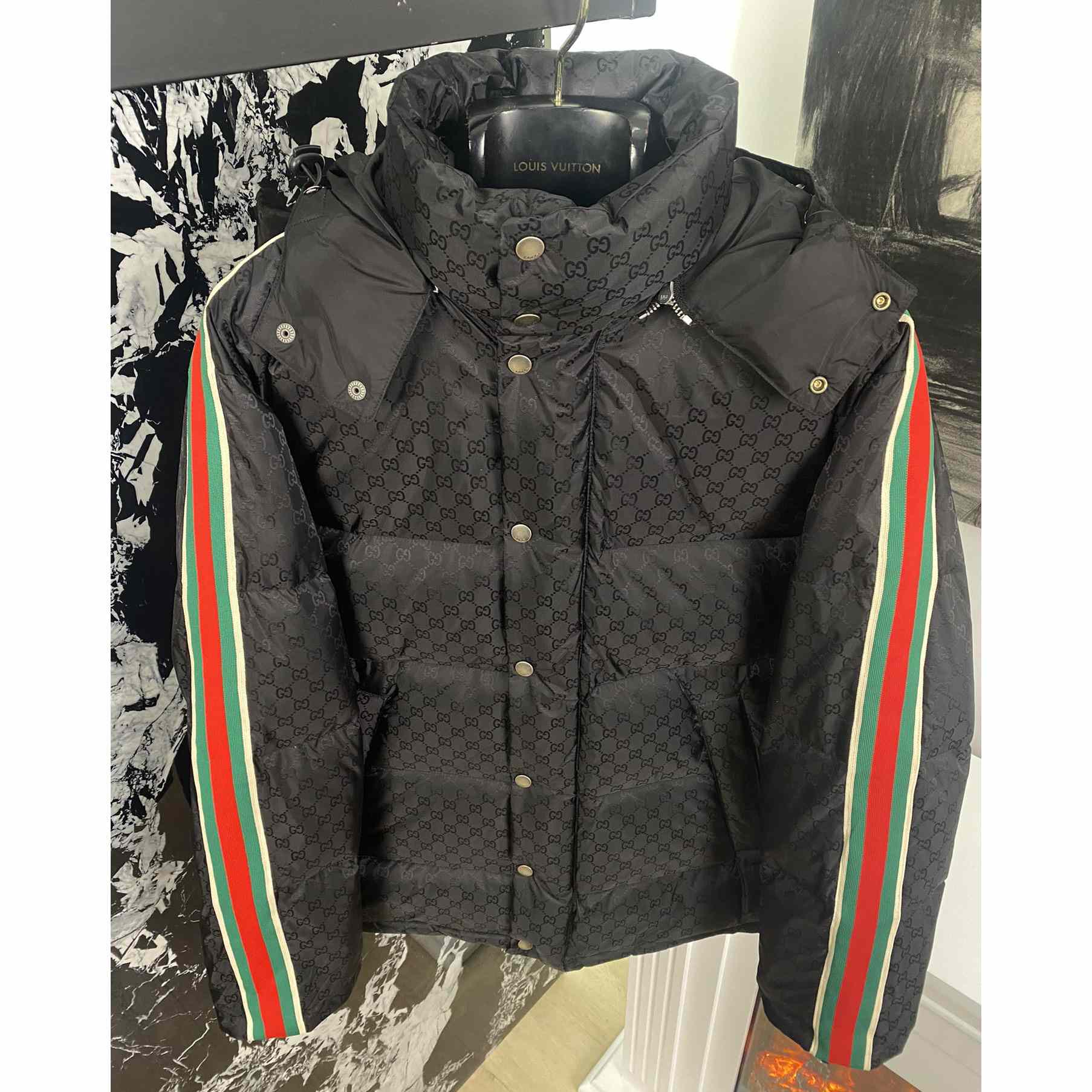 Gucci GG Nylon Jacquard Jacket With Web - EUR FASHION