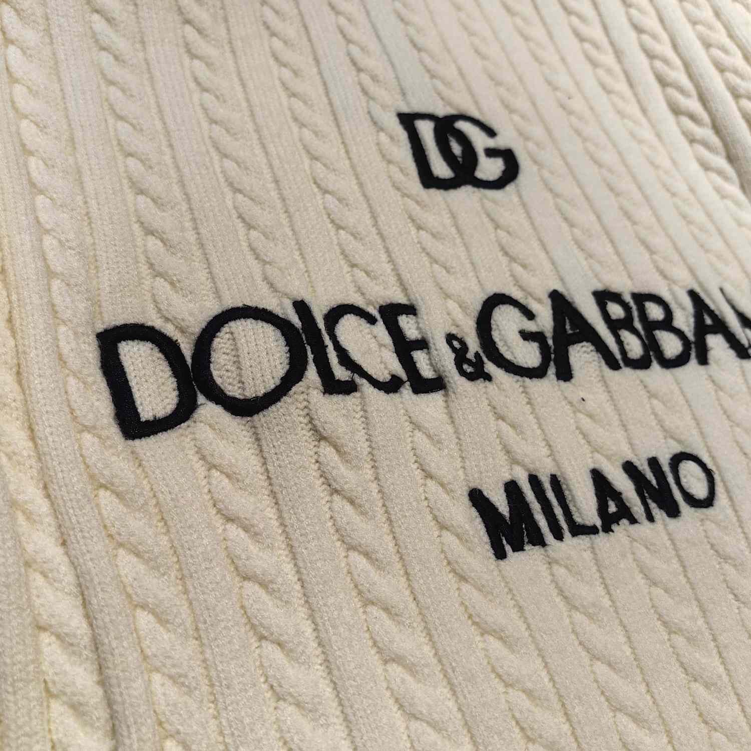 Dolce & Gabbana White Logo-embroidery Virgin Wool Jumper - EUR FASHION