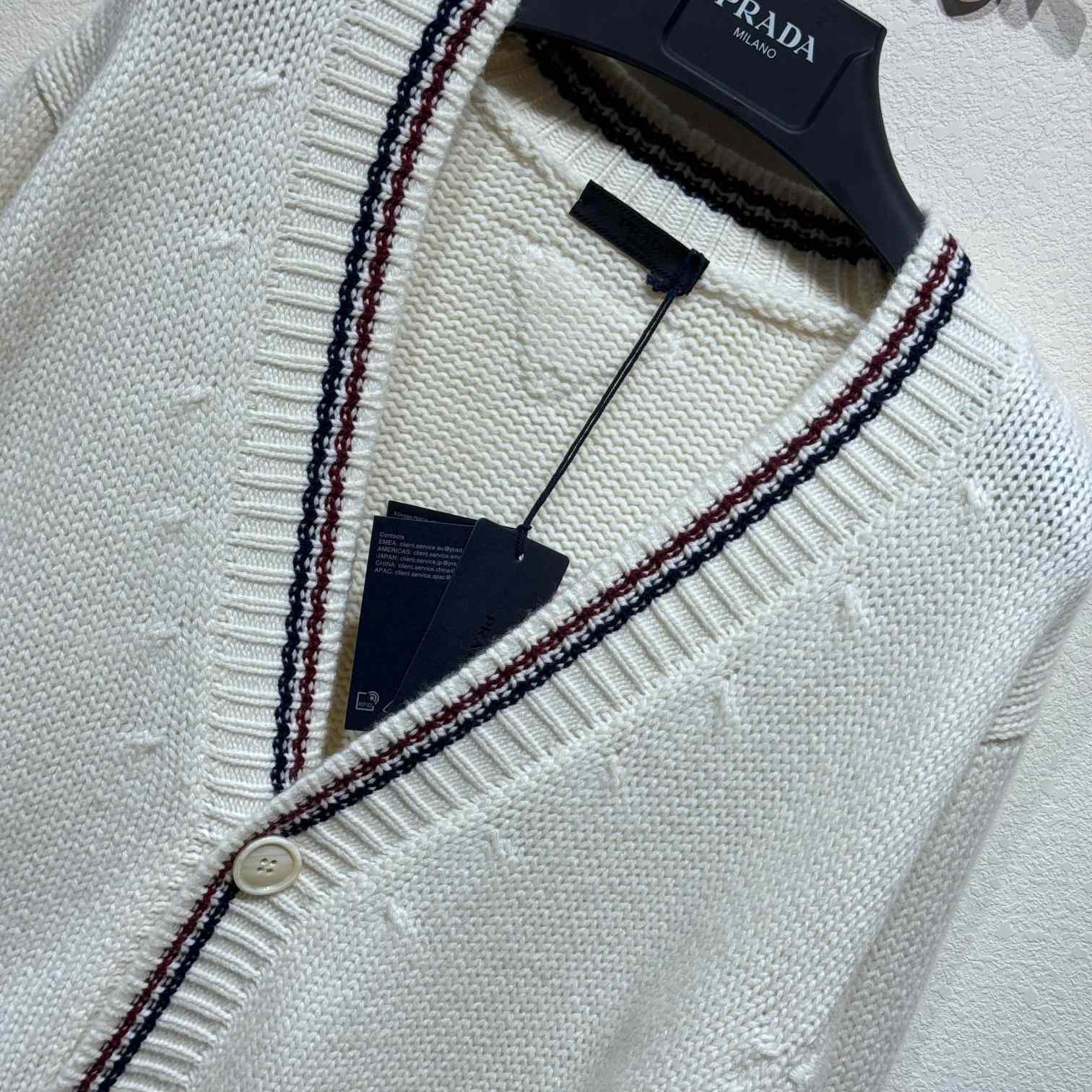 Prada Stripe-trim Cashmere Cardigan - EUR FASHION