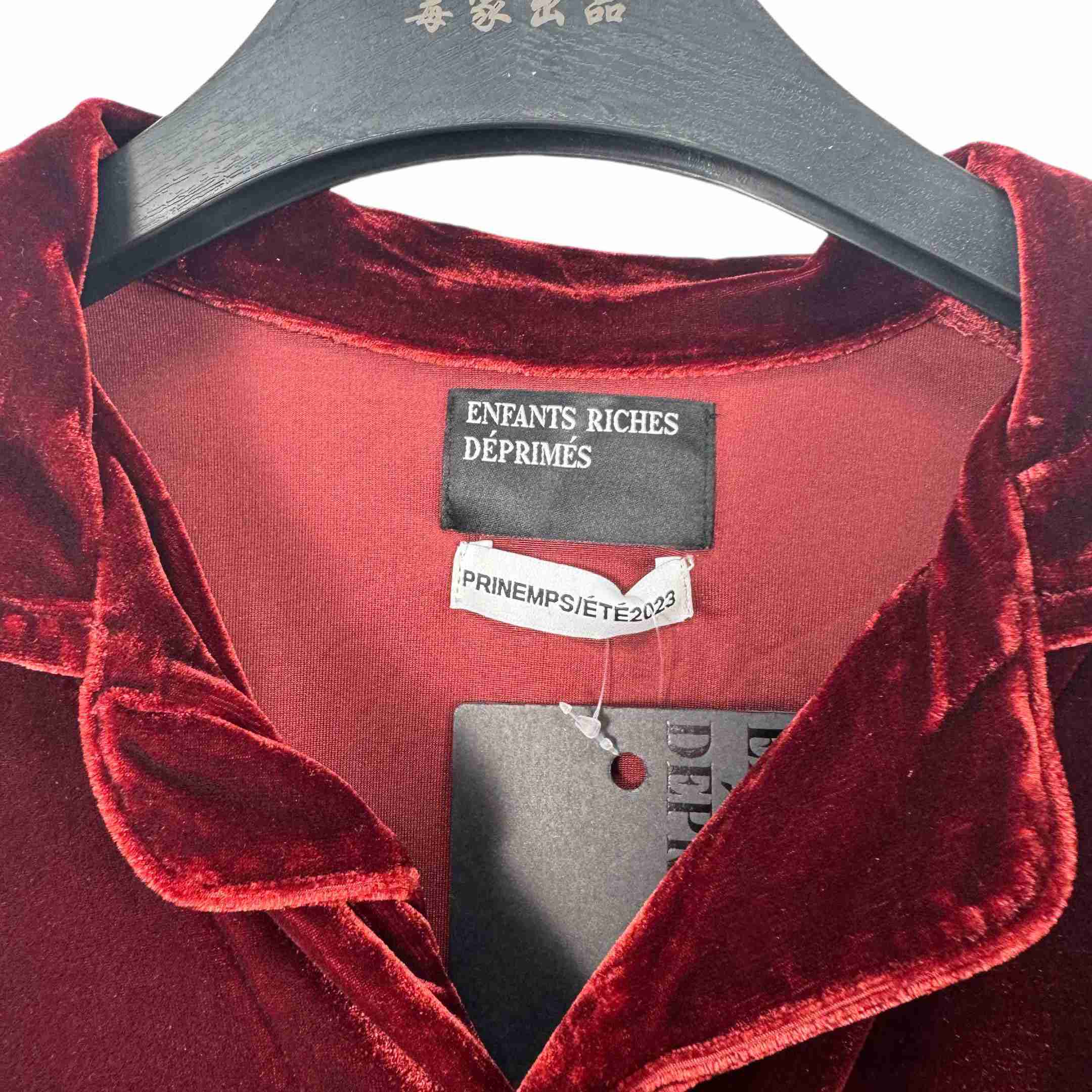 Enfants Riches Deprimes Red Velvet Shirt Coat - EUR FASHION