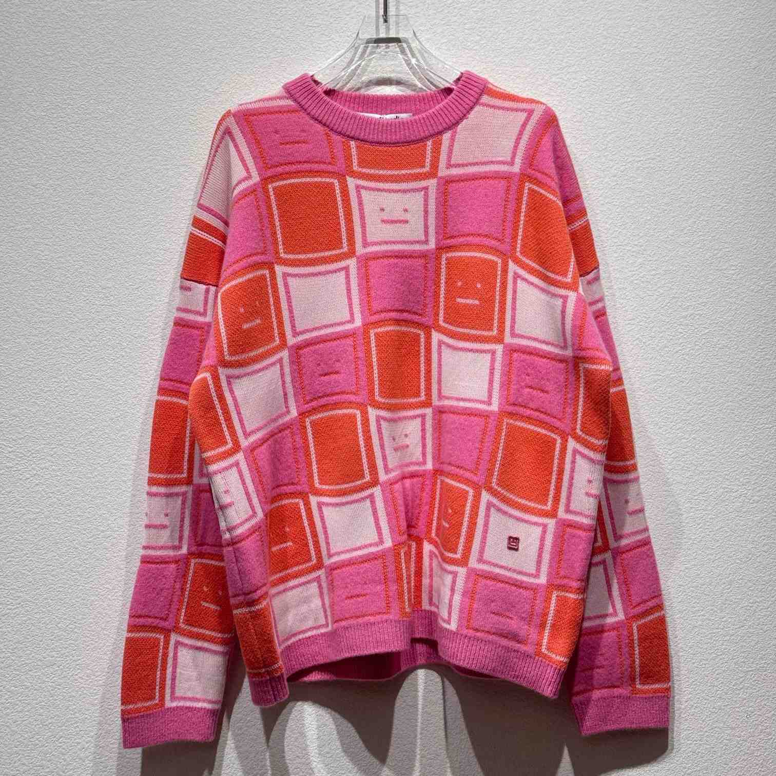 Acne Studios Face-jacquard Wool Blend Jumper - EUR FASHION