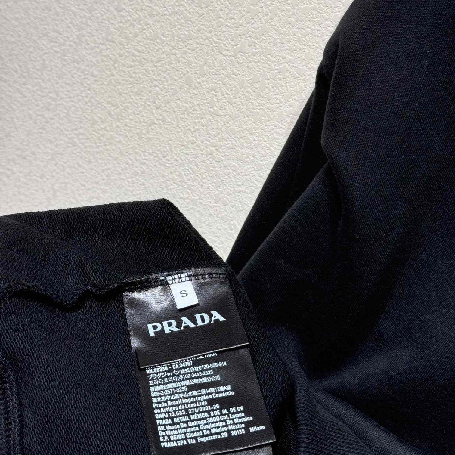 Prada Oversized Cotton Sweatshirt With Triangle Logo - EUR FASHION