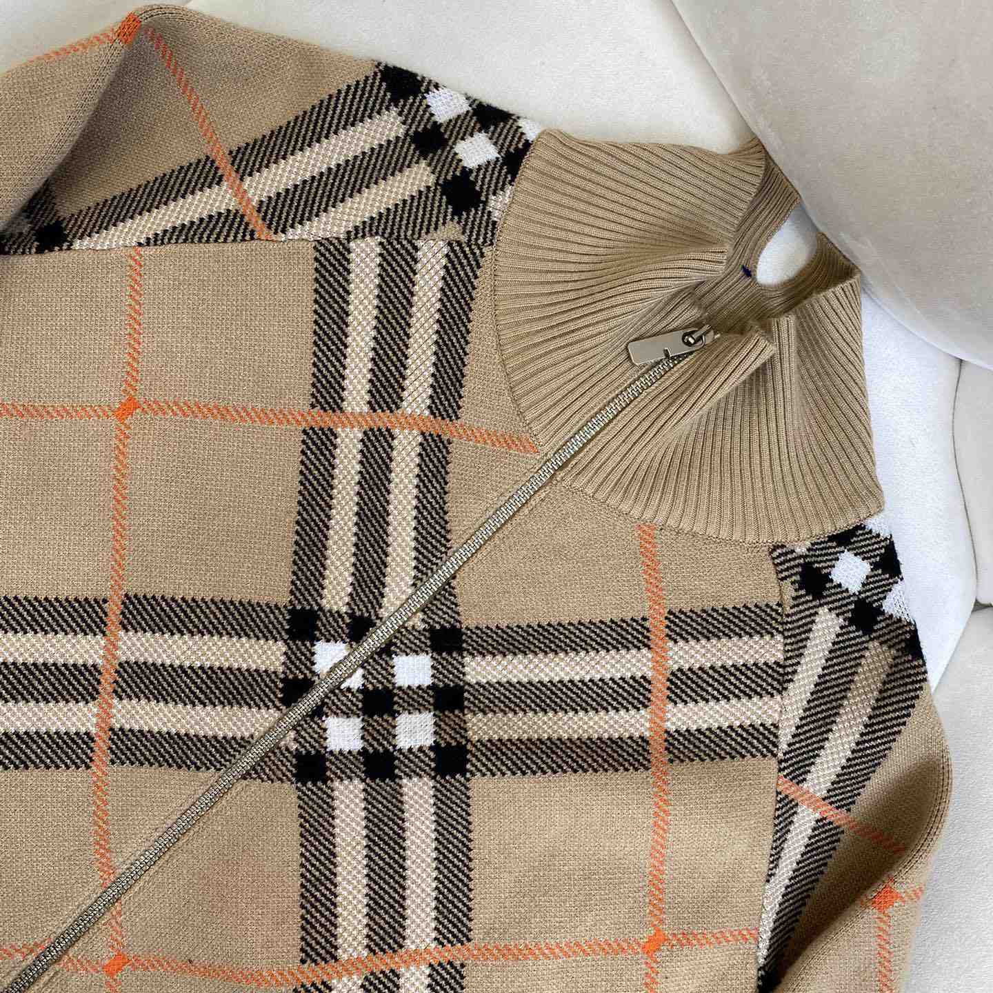 Burberry Check Wool Blend Track Jacket - EUR FASHION