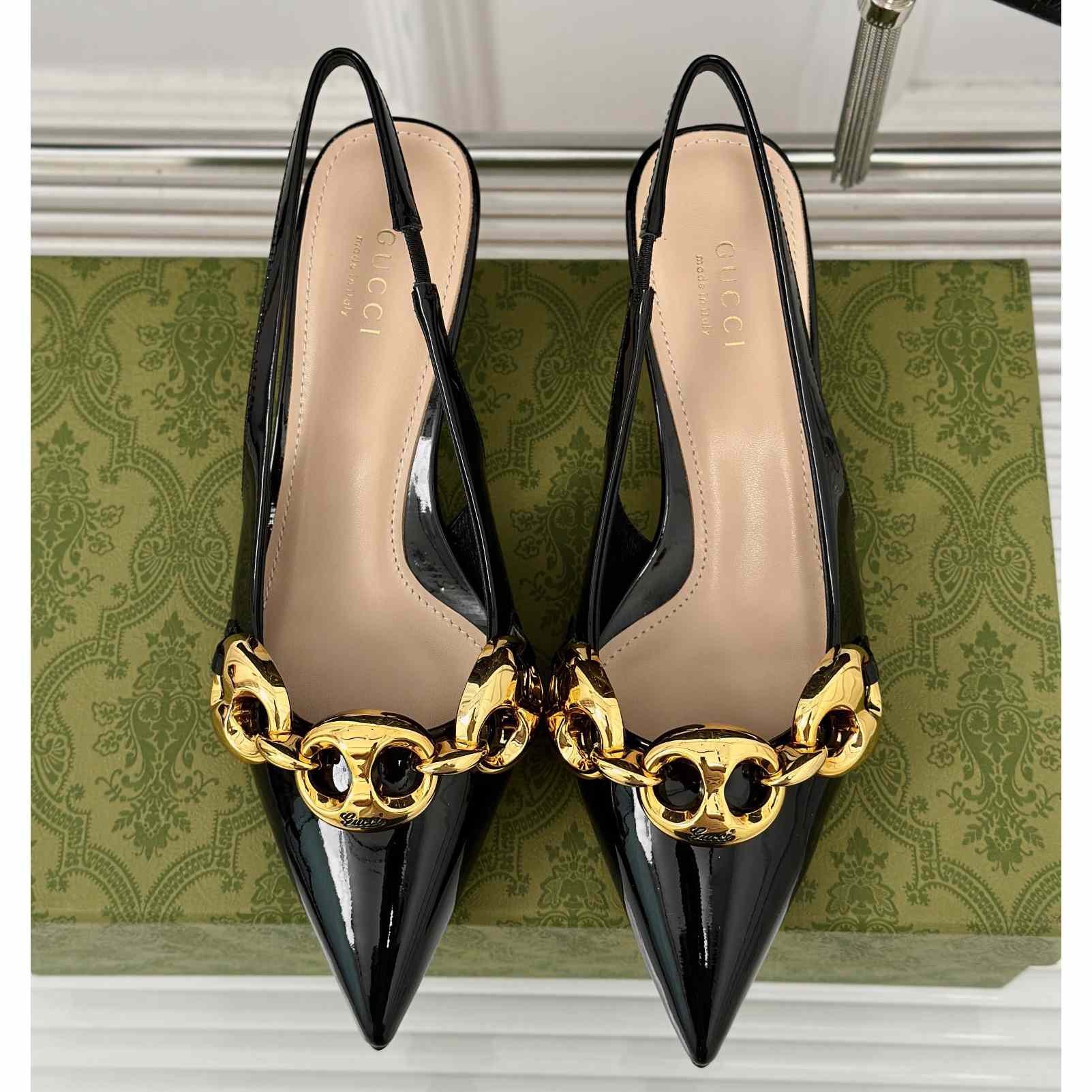 Gucci Women's Slingback With Marina Chain  - EUR FASHION