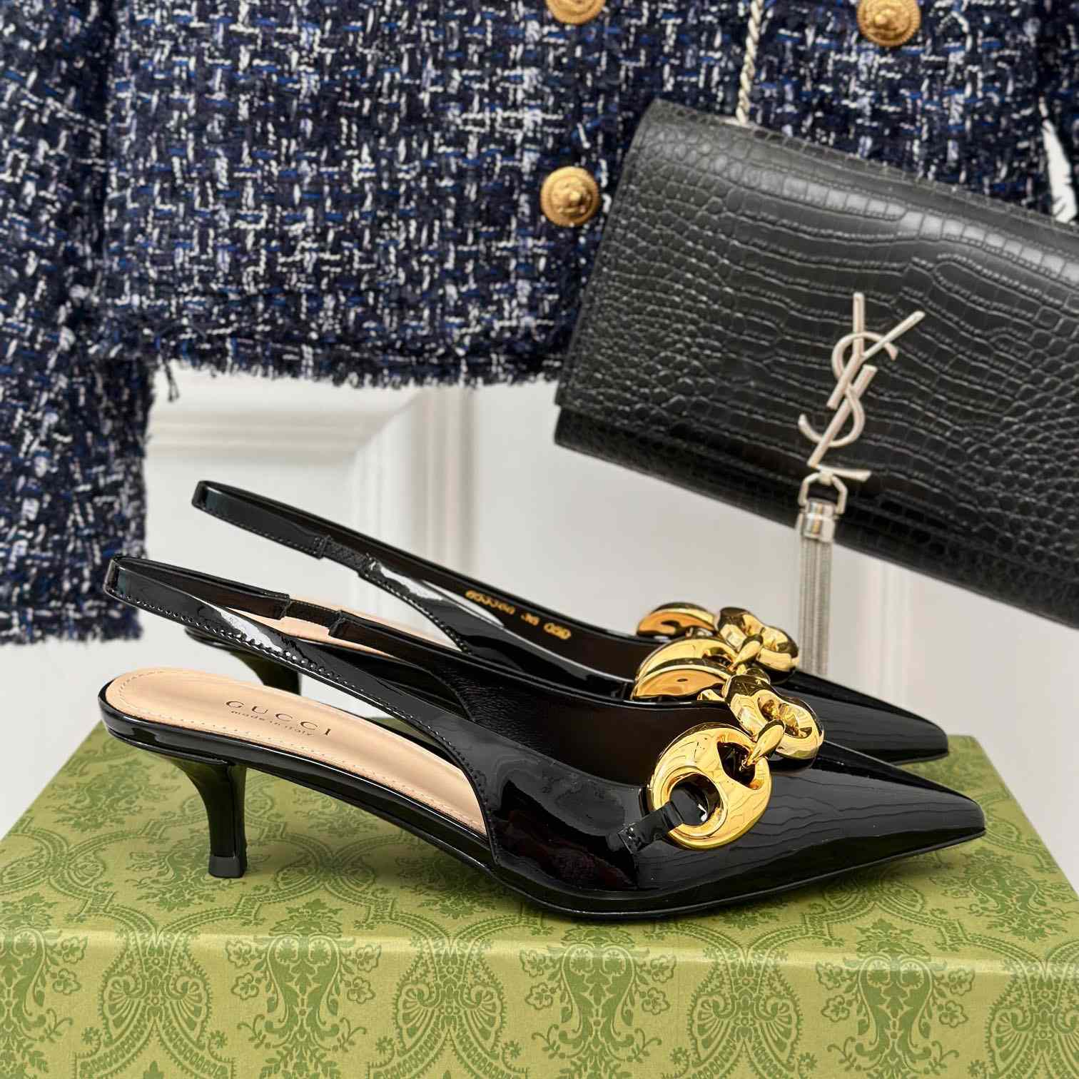 Gucci Women's Slingback With Marina Chain  - EUR FASHION