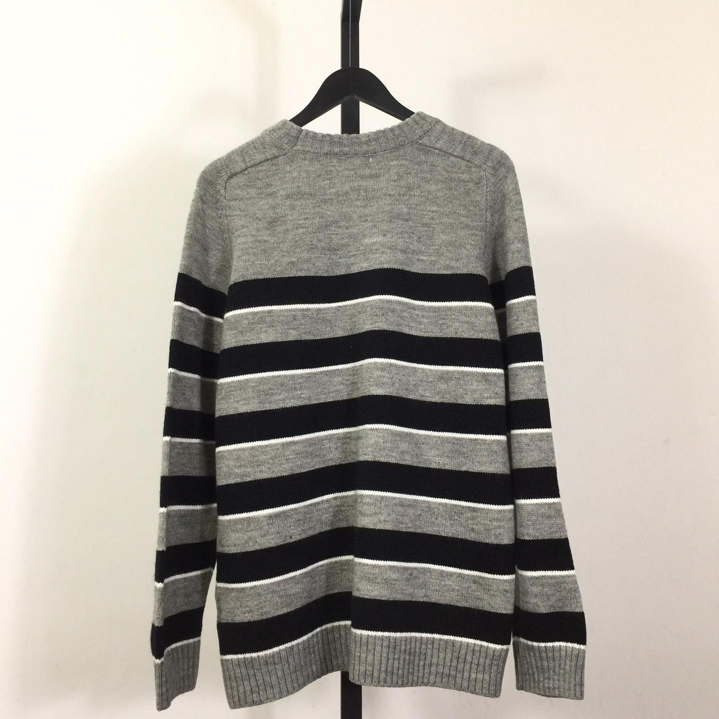 Celine Striped Triomphe Crew Neck Sweater In Wool - EUR FASHION