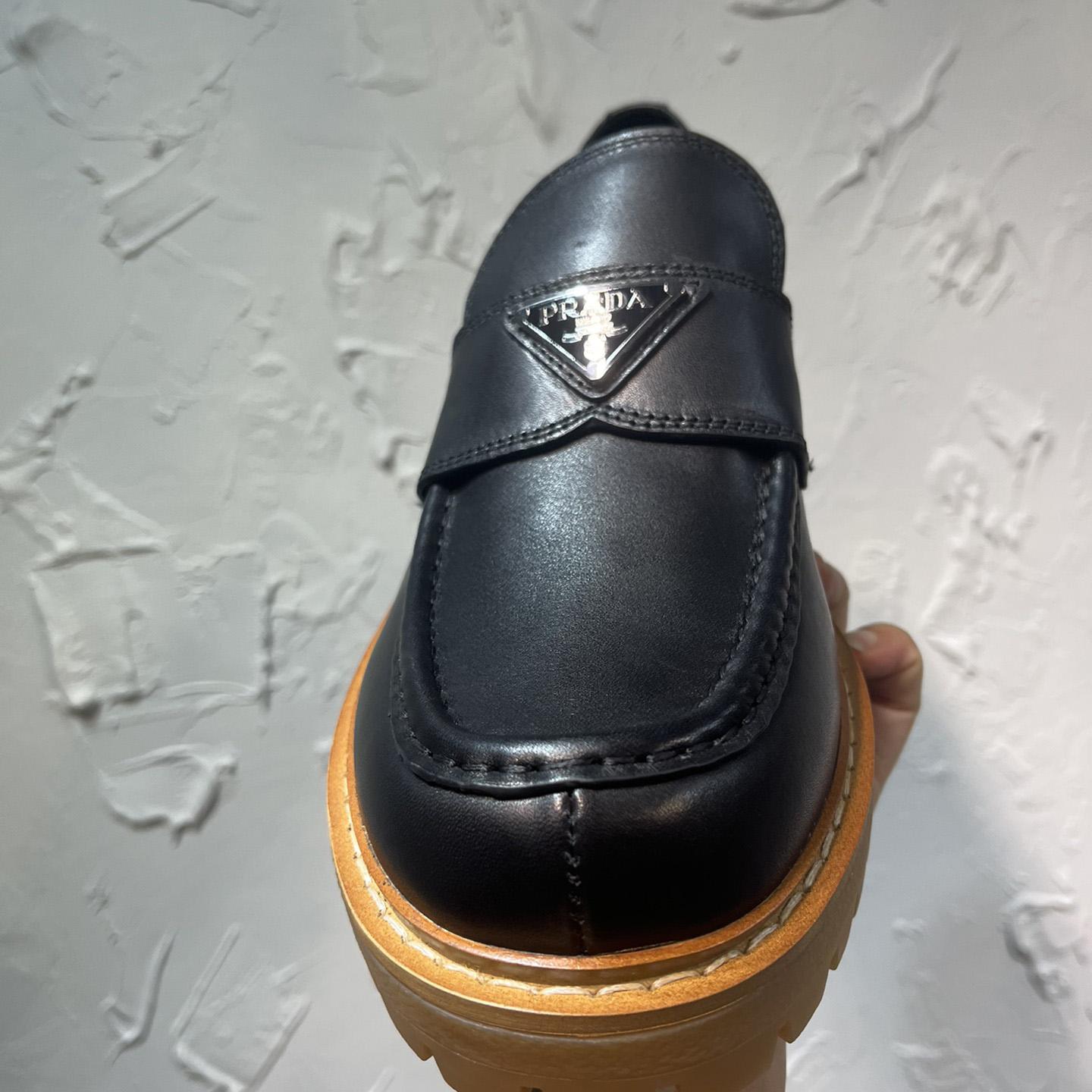 Prada Leather Loafers In Black - EUR FASHION