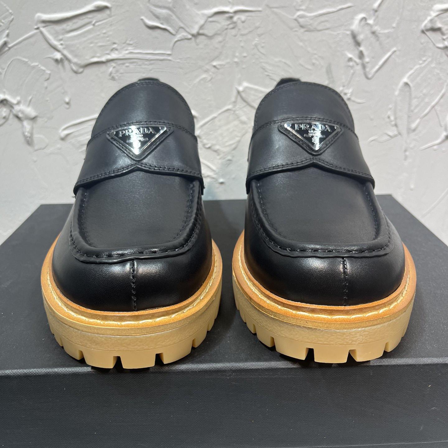 Prada Leather Loafers In Black - EUR FASHION