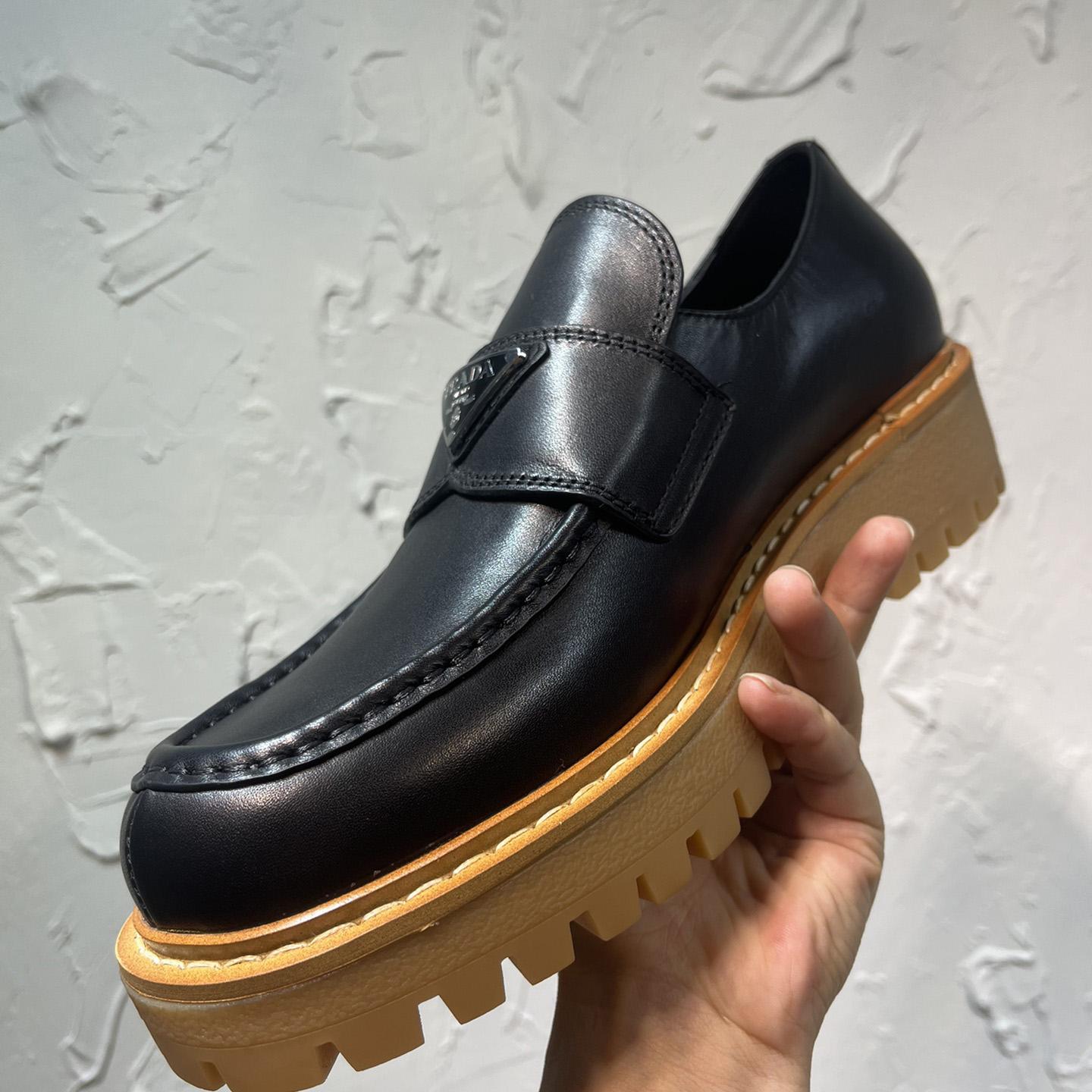 Prada Leather Loafers In Black - EUR FASHION